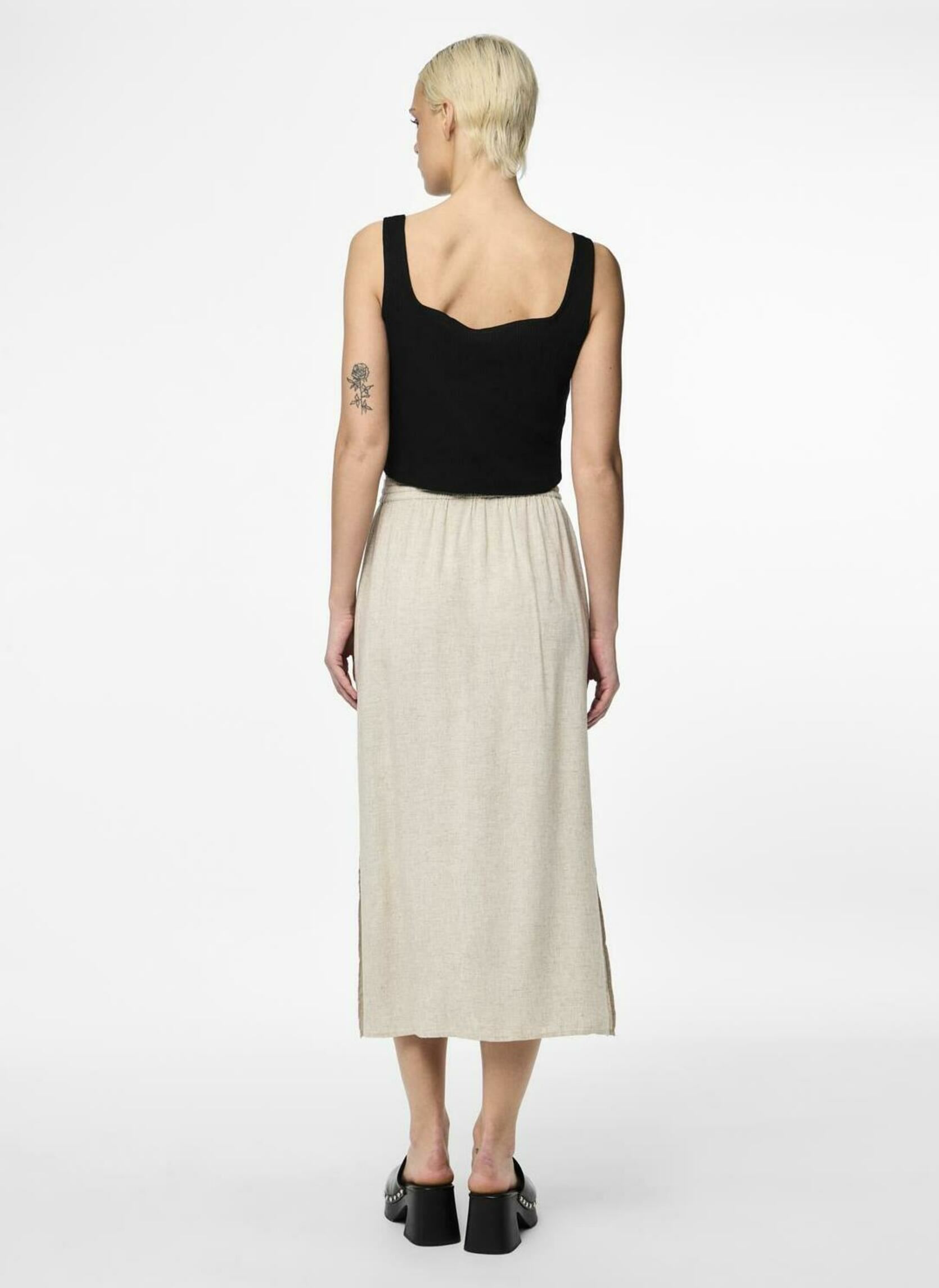 Jupes mi-longues PCPIA MW ANKLE SKIRT WVN NOOS femme beige Pieces Jupes mi-longues PCPIA MW ANKLE SKIRT WVN NOOS femme beige Birch