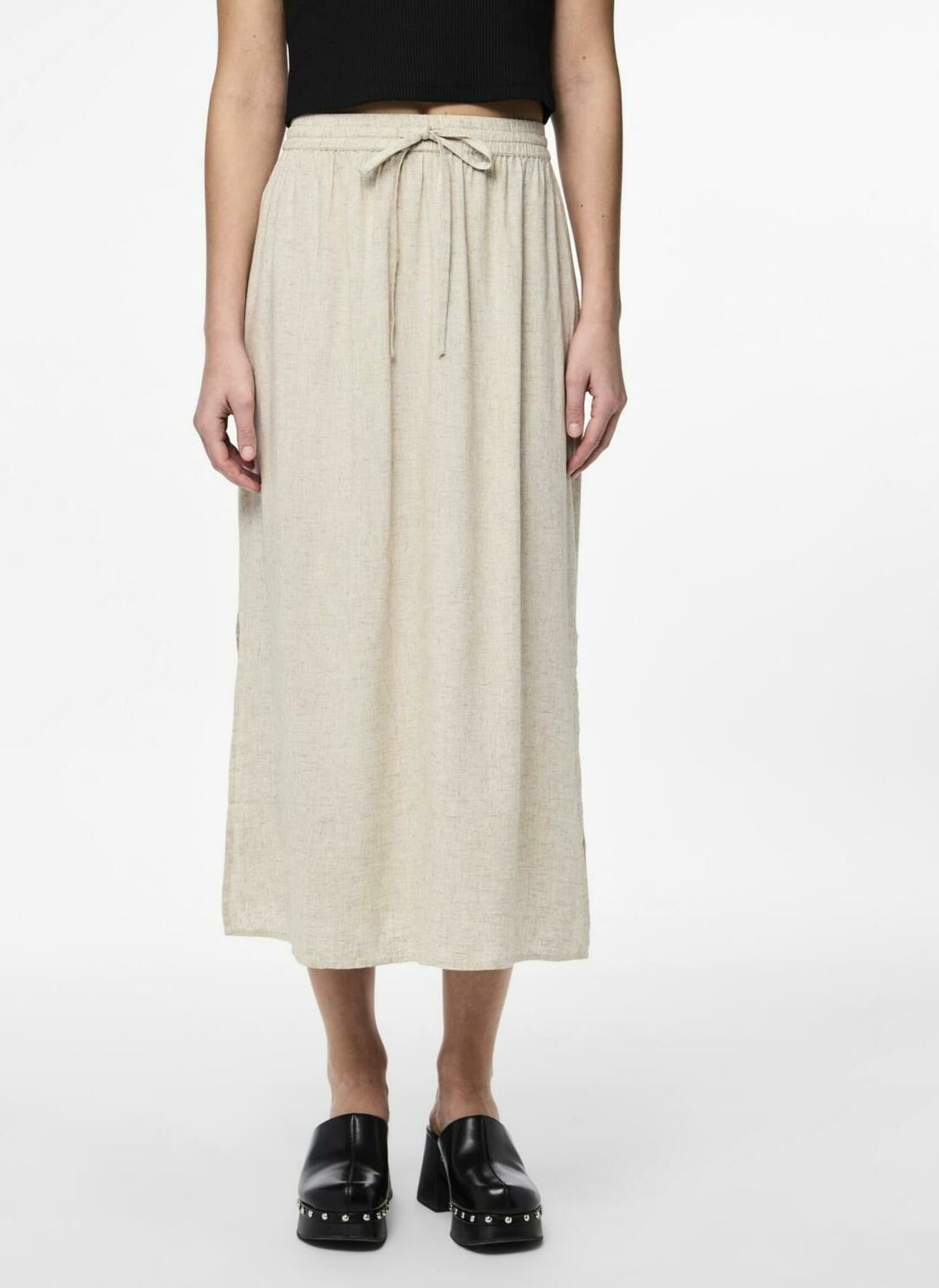 Jupes mi-longues PCPIA MW ANKLE SKIRT WVN NOOS femme beige Pieces Jupes mi-longues PCPIA MW ANKLE SKIRT WVN NOOS femme beige Birch