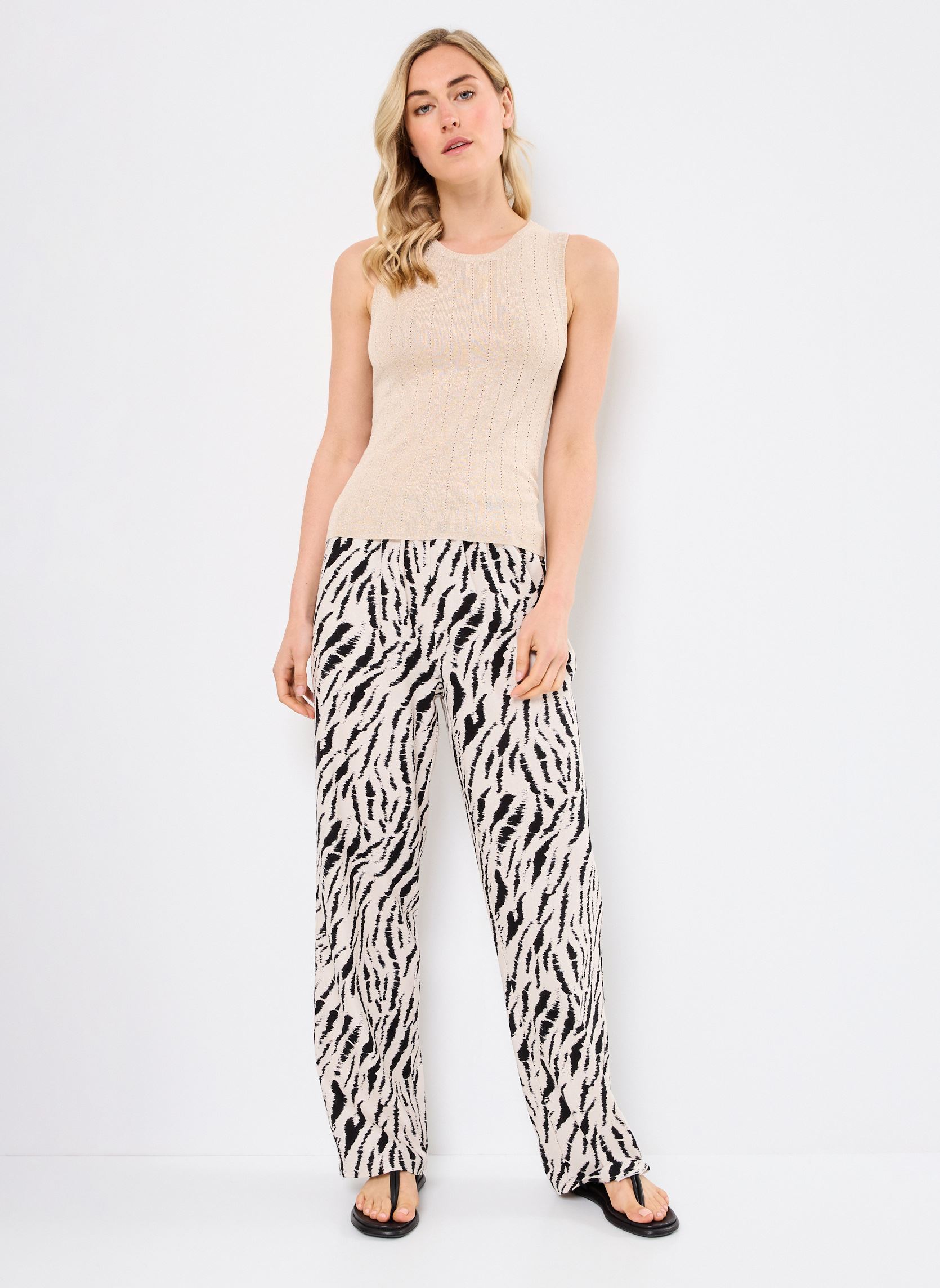 Débardeurs PCSALIMA SL O-NECK KNIT TOP BC femme beige Pieces Débardeurs PCSALIMA SL O-NECK KNIT TOP BC femme beige Sandshell