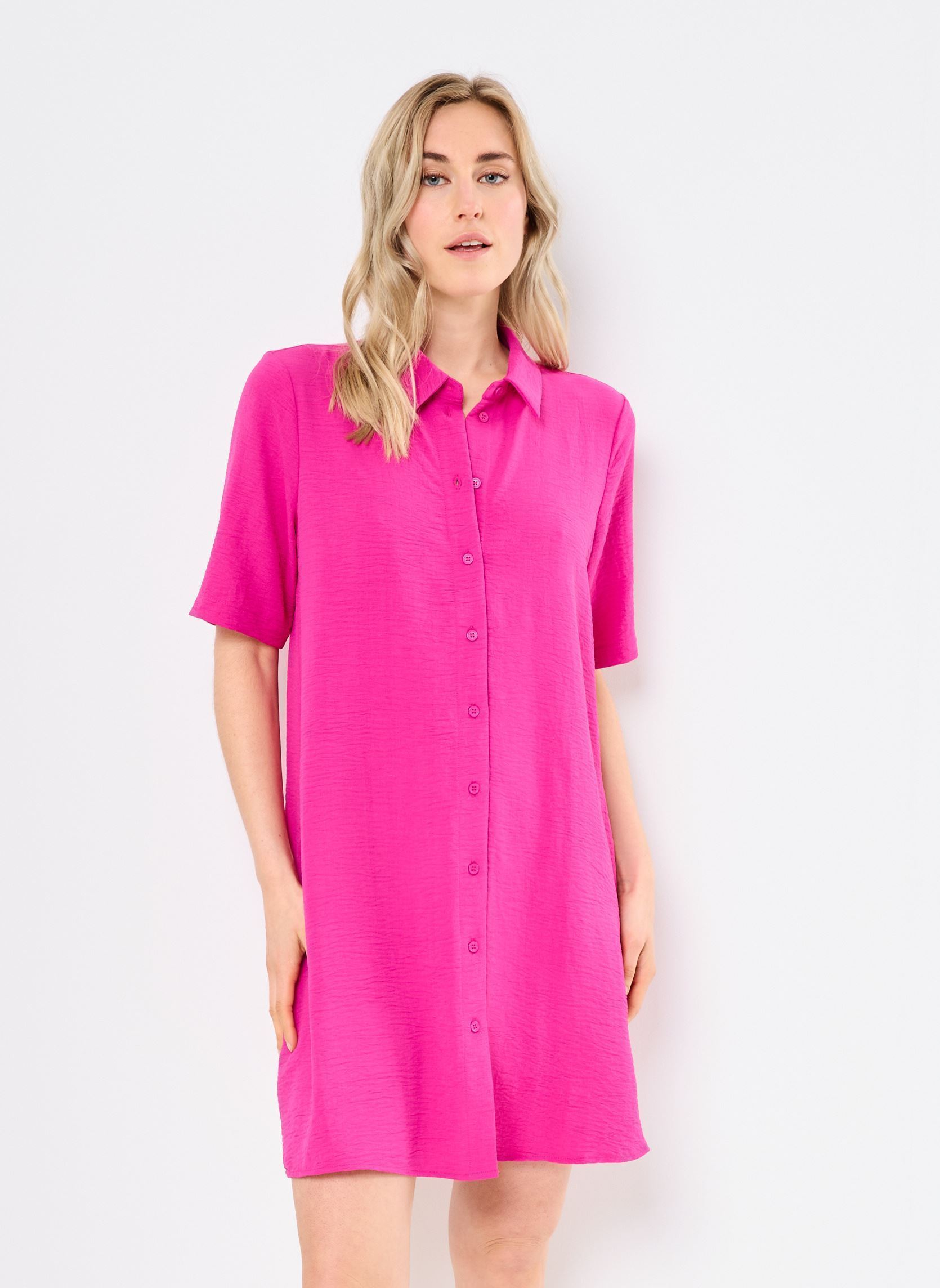 Kleider PCSIJA SS SHIRT DRESS WVN FC BC damen rosa Pieces Kleider PCSIJA SS SHIRT DRESS WVN FC BC damen rosa Festival Fuchsia