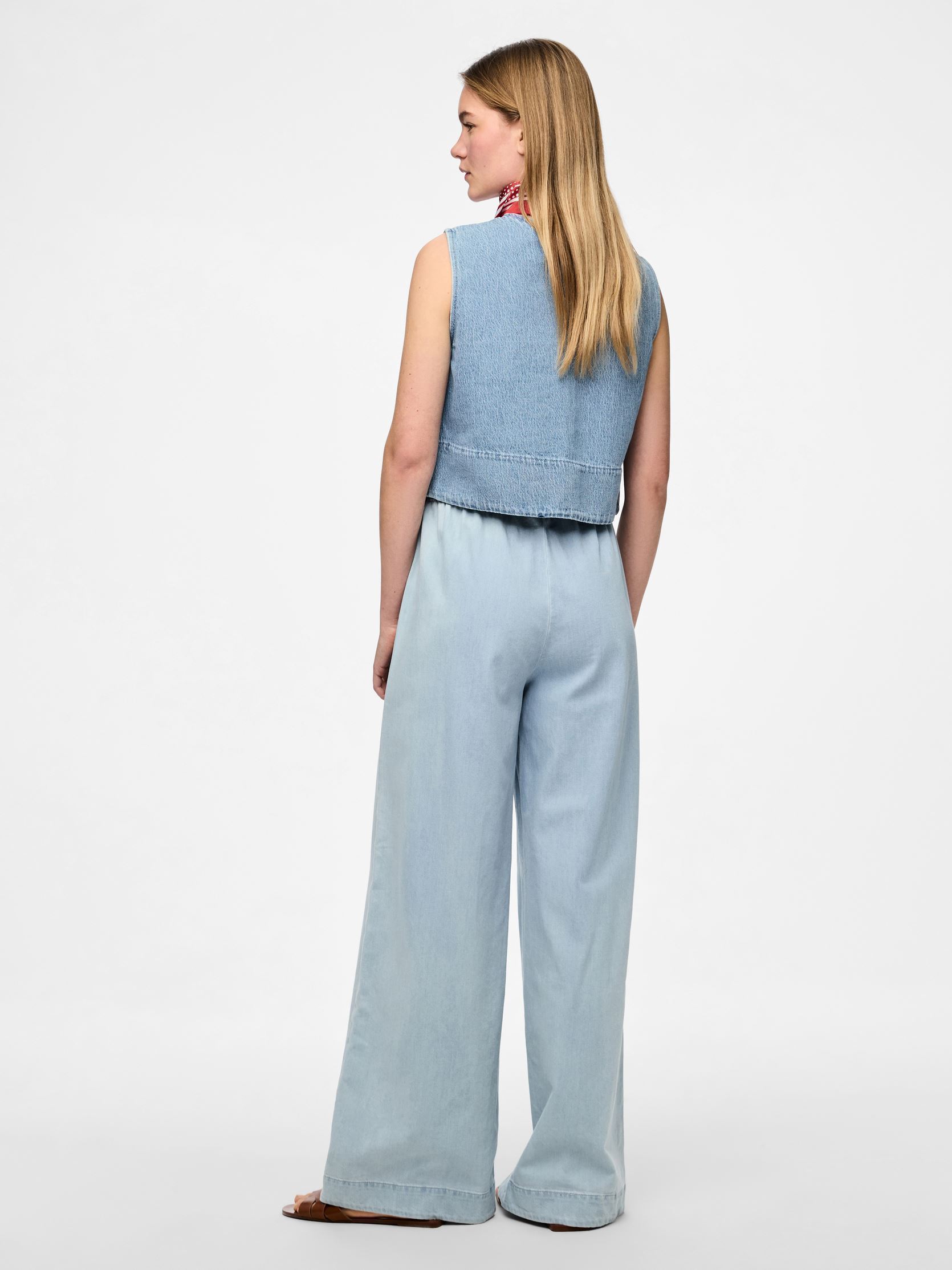 Weite Hosen PCSMIDI HW WIDE LEG DENIM PANTS MPA damen blau Pieces Weite Hosen PCSMIDI HW WIDE LEG DENIM PANTS MPA damen blau Light Blue Denim