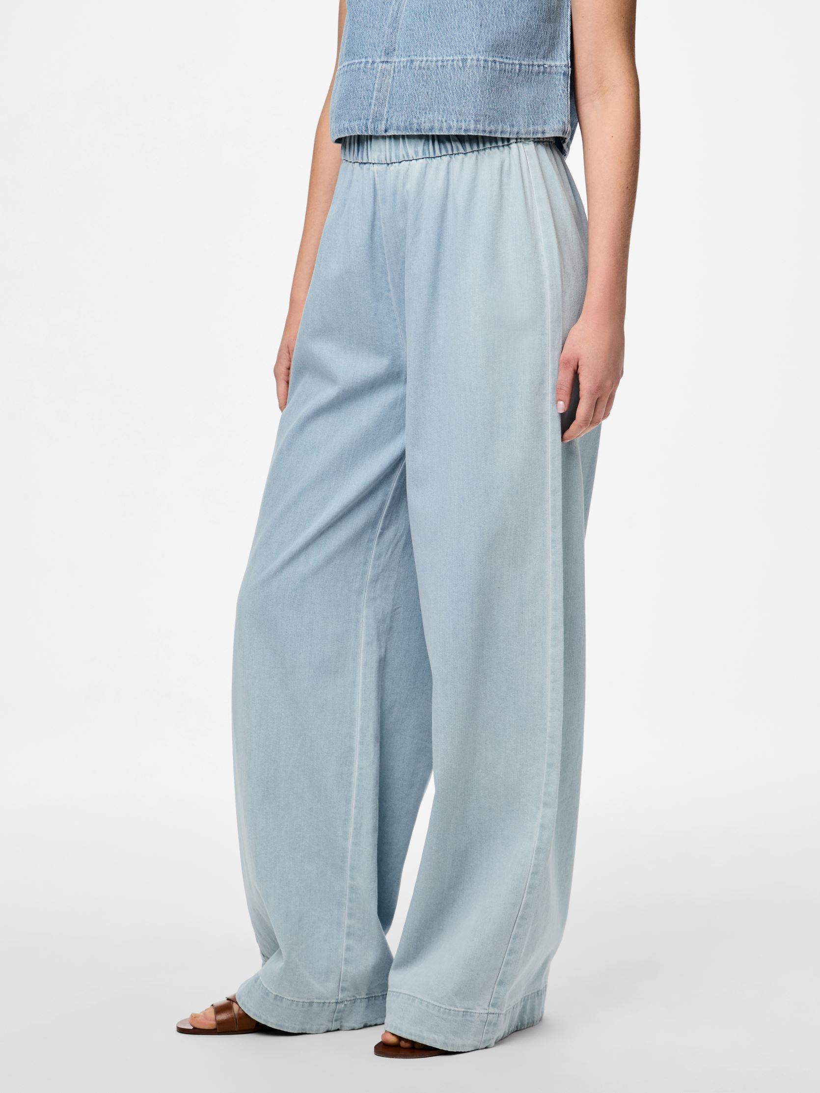 Weite Hosen PCSMIDI HW WIDE LEG DENIM PANTS MPA damen blau Pieces Weite Hosen PCSMIDI HW WIDE LEG DENIM PANTS MPA damen blau Light Blue Denim