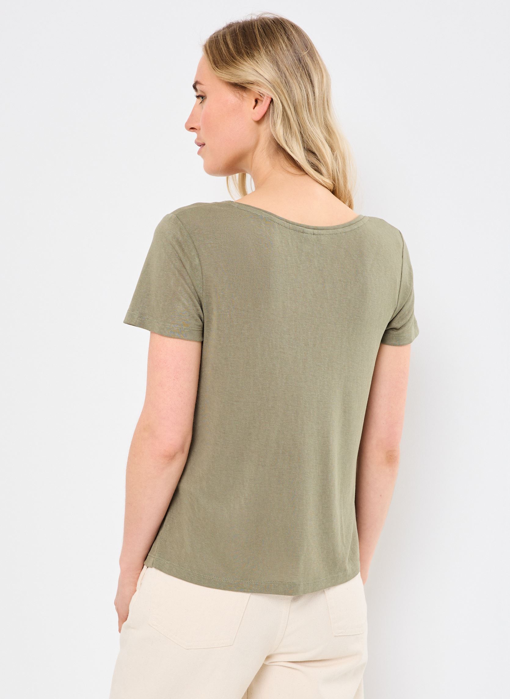 Tee-shirts PCSOPHIE SS U-NECK TEE JRS NOOS BC femme vert Pieces Tee-shirts PCSOPHIE SS U-NECK TEE JRS NOOS BC femme vert Deep Lichen Green