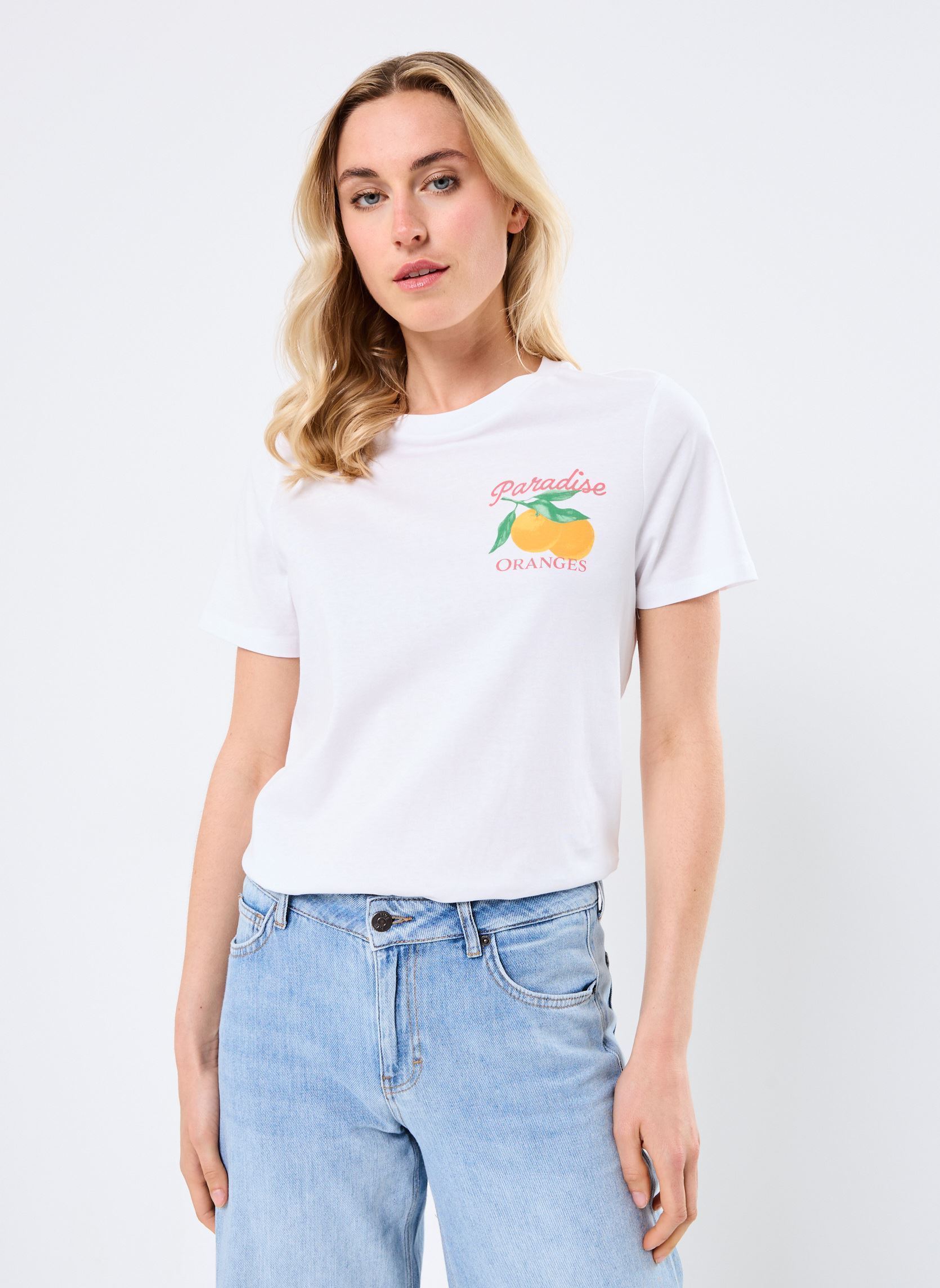 T-shirts met korte mouwen PCSUMMER SS PRINTED T-SHIRT JRS BC dames wit Pieces T-shirts met korte mouwen PCSUMMER SS PRINTED T-SHIRT JRS BC dames wit BRIGHT WHITE