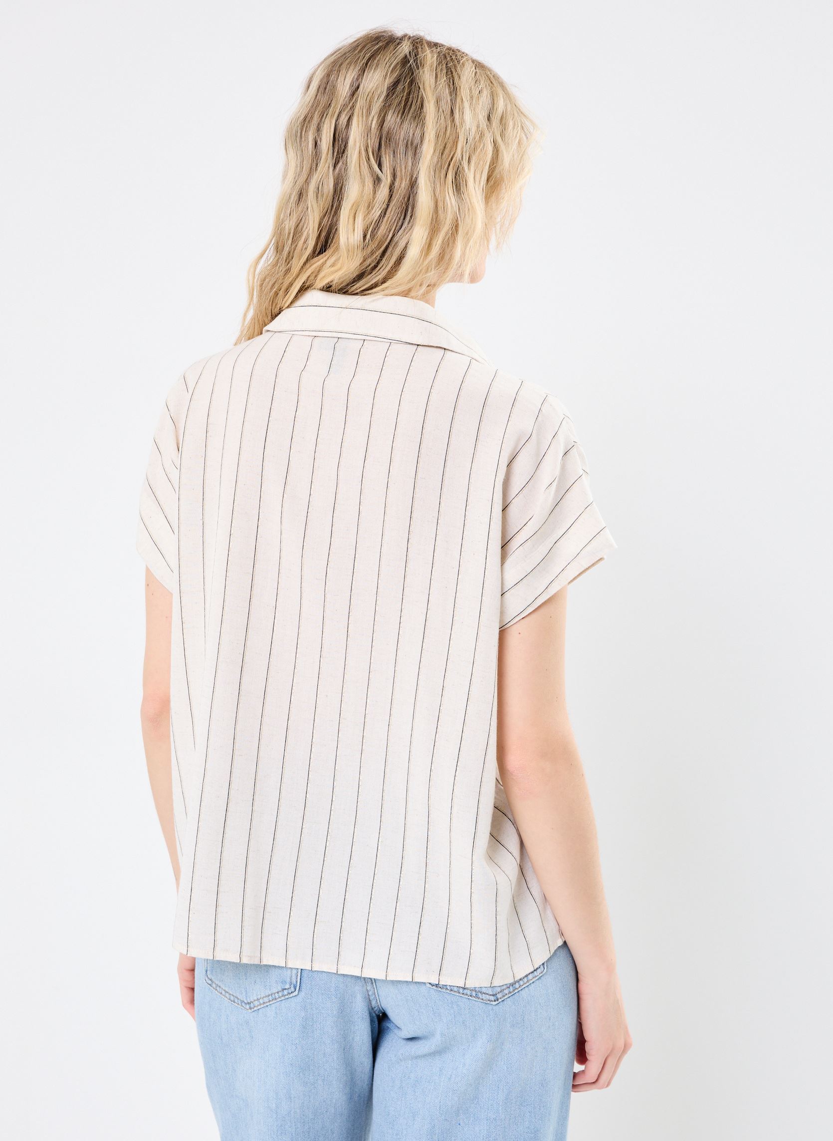 Chemises manches courtes PCTABITHA SS SHIRT WVN FC femme beige Pieces Chemises manches courtes PCTABITHA SS SHIRT WVN FC femme beige Birch