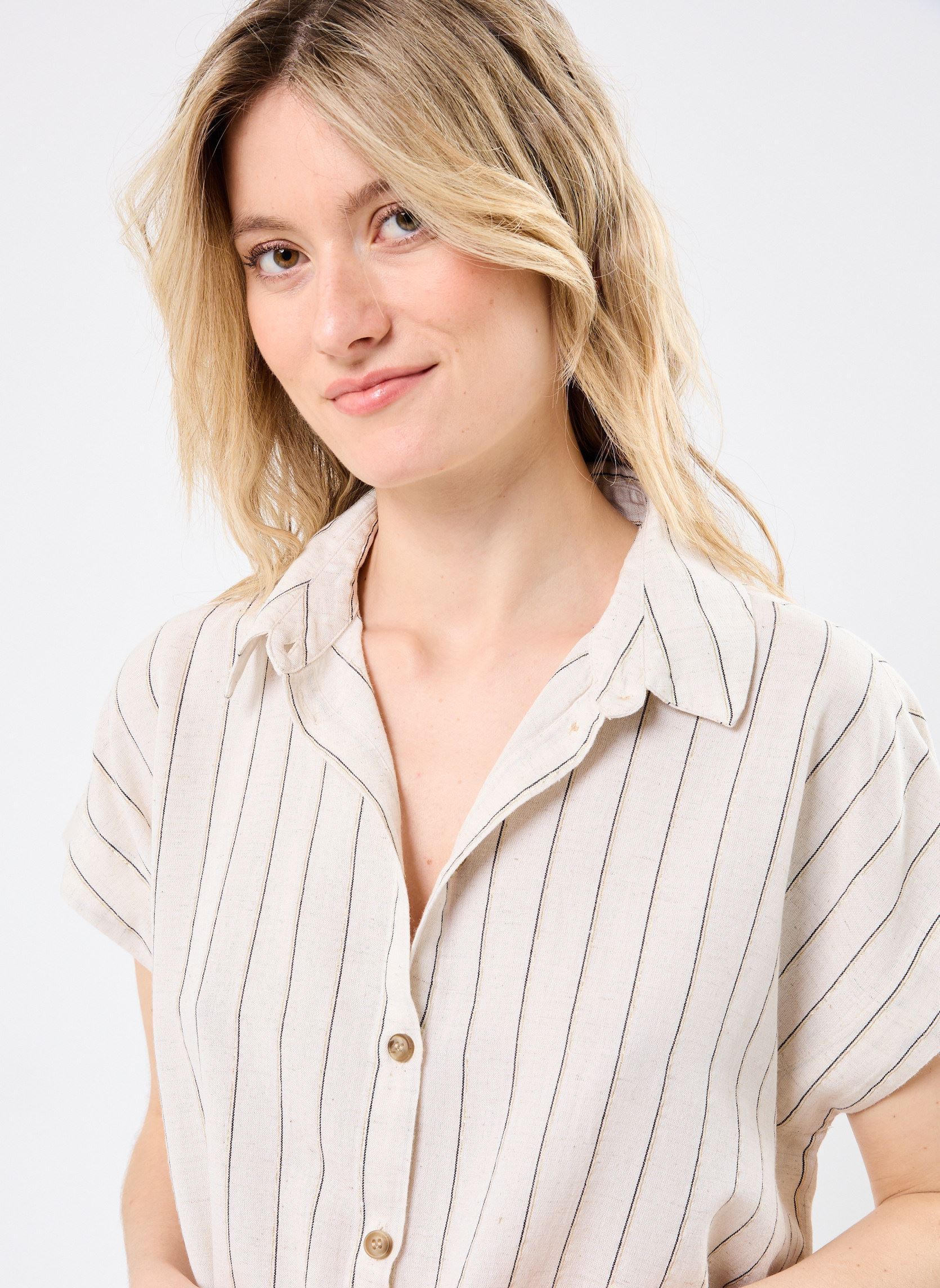 Chemises manches courtes PCTABITHA SS SHIRT WVN FC femme beige Pieces Chemises manches courtes PCTABITHA SS SHIRT WVN FC femme beige Birch