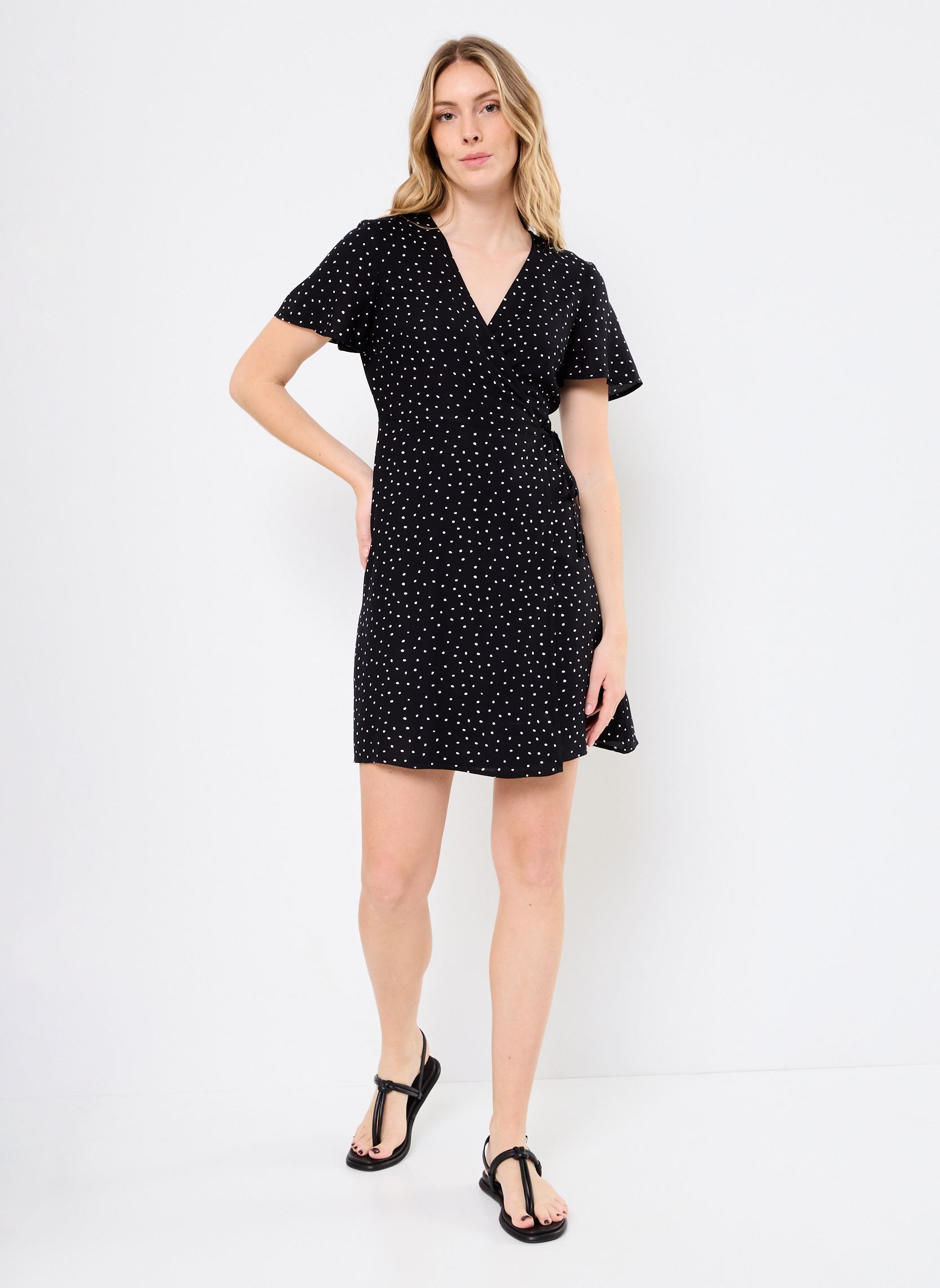 Robes PCTALA NEW SS WRAP DRESS WVN NOOS BC femme noir Pieces Robes PCTALA NEW SS WRAP DRESS WVN NOOS BC femme noir BLACK
