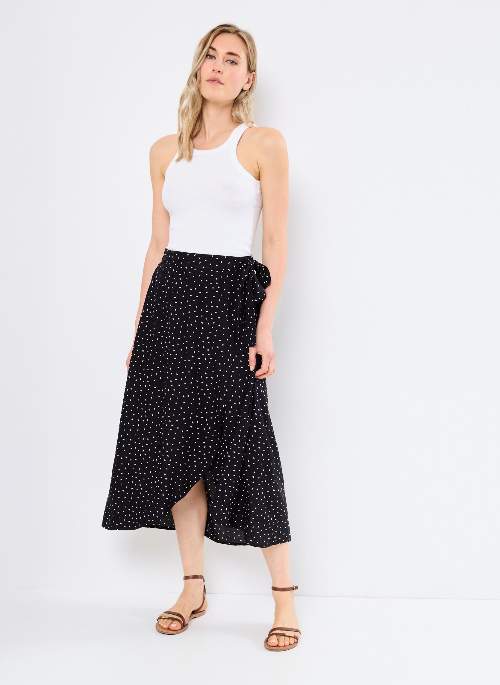 Gonne al ginocchio PCTALA WRAP SKIRT WVN NOOS BC donna nero Pieces Gonne al ginocchio PCTALA WRAP SKIRT WVN NOOS BC donna nero Black