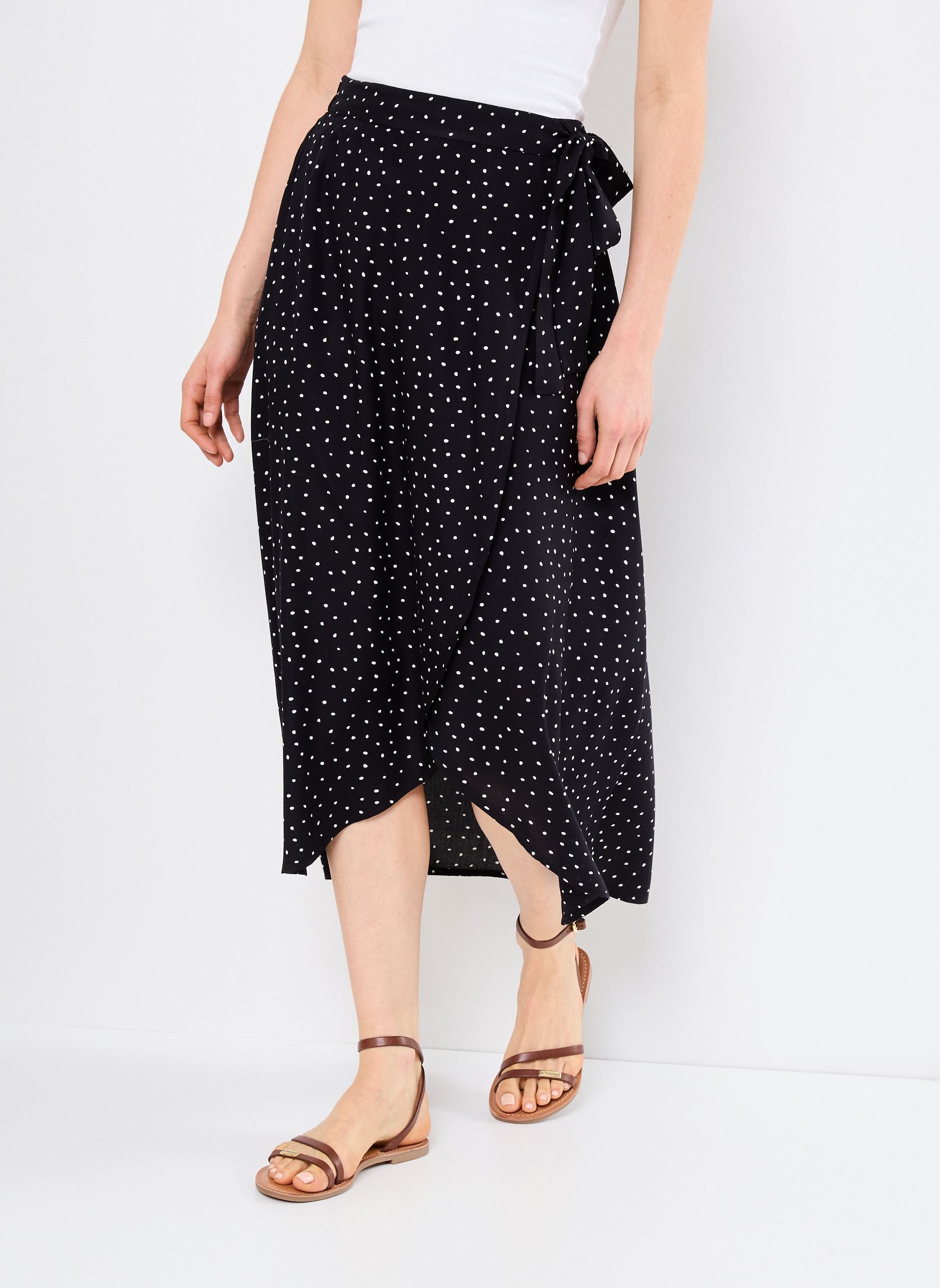 Gonne al ginocchio PCTALA WRAP SKIRT WVN NOOS BC donna nero Pieces Gonne al ginocchio PCTALA WRAP SKIRT WVN NOOS BC donna nero Black