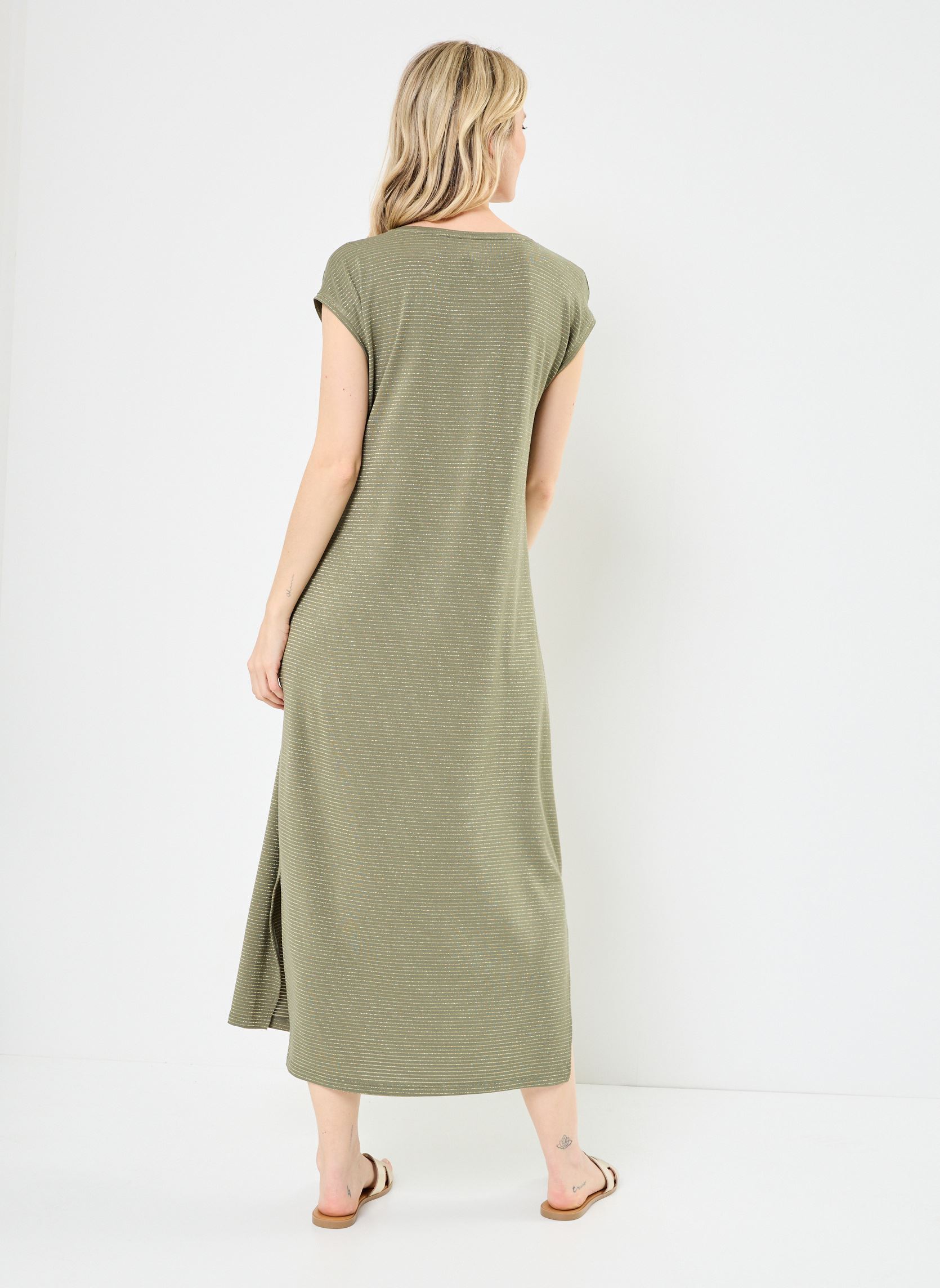 Robes longues PCTALYSE SS V-NECK DRESS JRS FC BC femme vert Pieces Robes longues PCTALYSE SS V-NECK DRESS JRS FC BC femme vert Deep Lichen Green