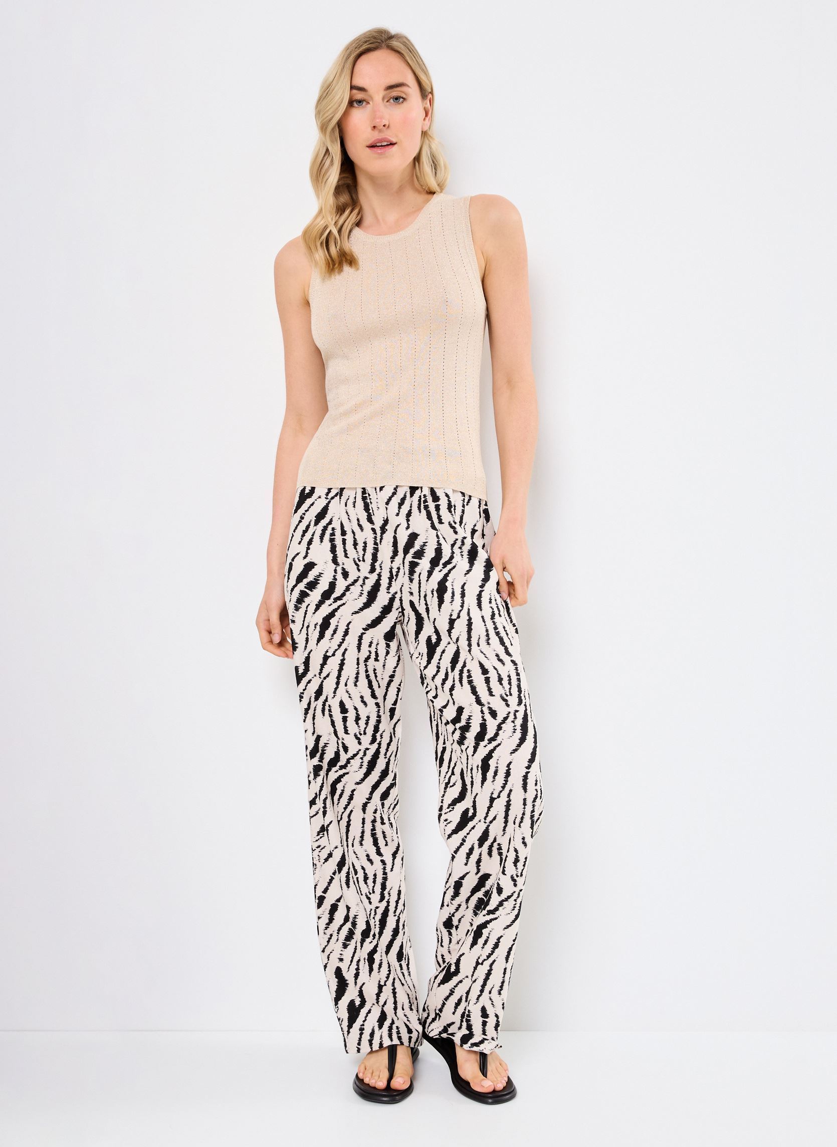 Weite Hosen PCTARLEM HW PANTS WVN damen beige Pieces Weite Hosen PCTARLEM HW PANTS WVN damen beige Oat Milk