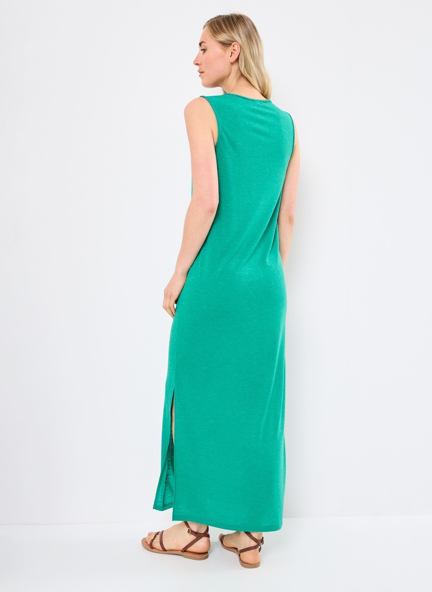 Lange Kleider PCTATIENNE SL U-NECK ANKEL DRESS JRS FC damen grün Pieces Lange Kleider PCTATIENNE SL U-NECK ANKEL DRESS JRS FC damen grün Pepper Green