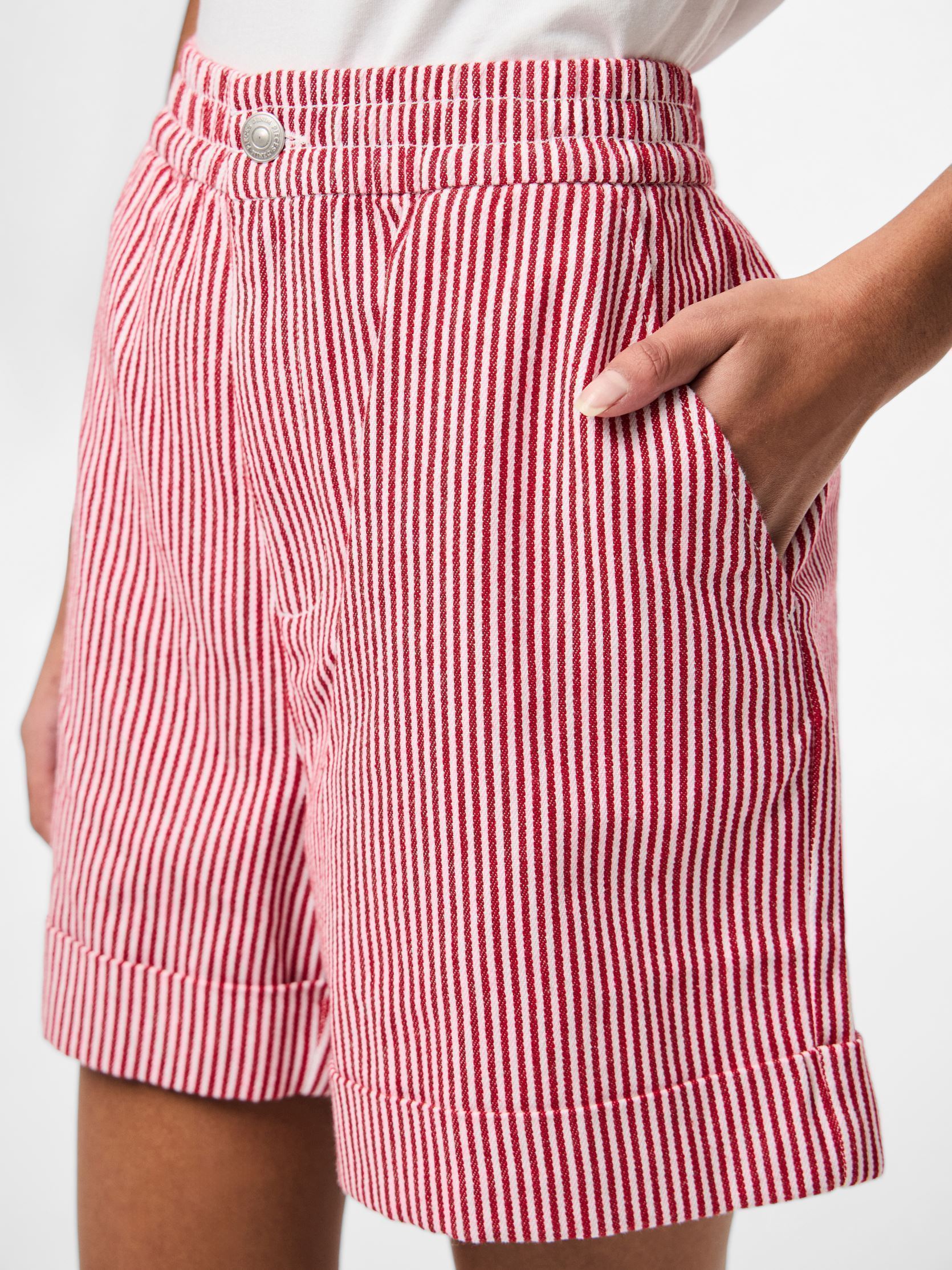 Shorts PCALLO HW FOLD UP SHORTS BC FSY dames rood Pieces Shorts PCALLO HW FOLD UP SHORTS BC FSY dames rood Salsa