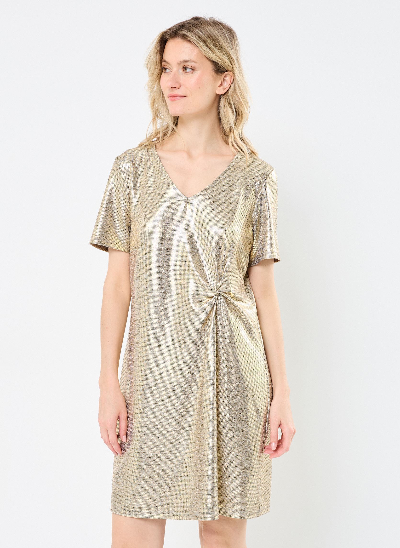 Abiti PCSANORA KNOT DRESS JRS FC donna oro e bronzo Pieces Abiti PCSANORA KNOT DRESS JRS FC donna oro e bronzo GOLD COLOUR