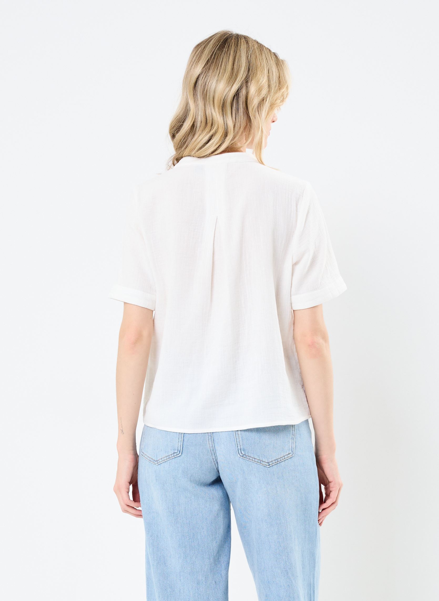 T-shirt a maniche corte PCSASTINA SS SHIRT WVN BC donna bianco Pieces T-shirt a maniche corte PCSASTINA SS SHIRT WVN BC donna bianco Cloud Dancer