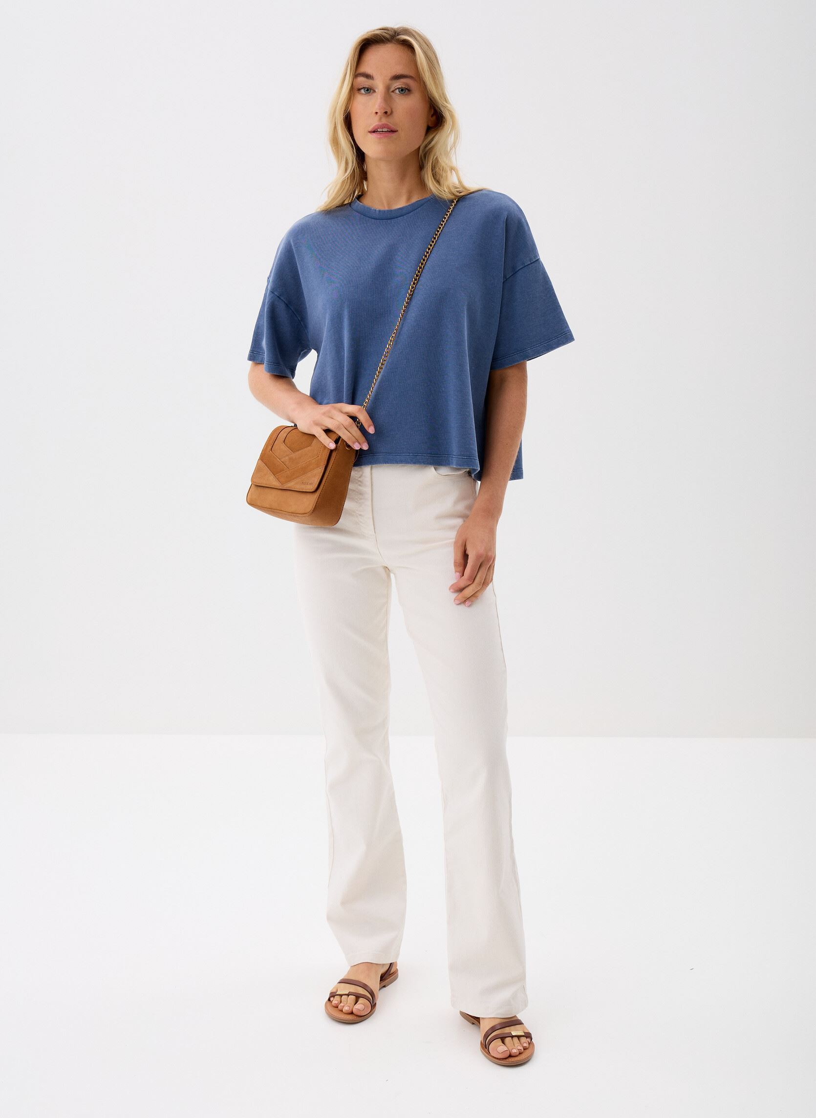Tee-shirts manches courtes PCTAIYA 2/4 LOOSE SWEAT JRS FC femme bleu Pieces Tee-shirts manches courtes PCTAIYA 2/4 LOOSE SWEAT JRS FC femme bleu Lichen blue