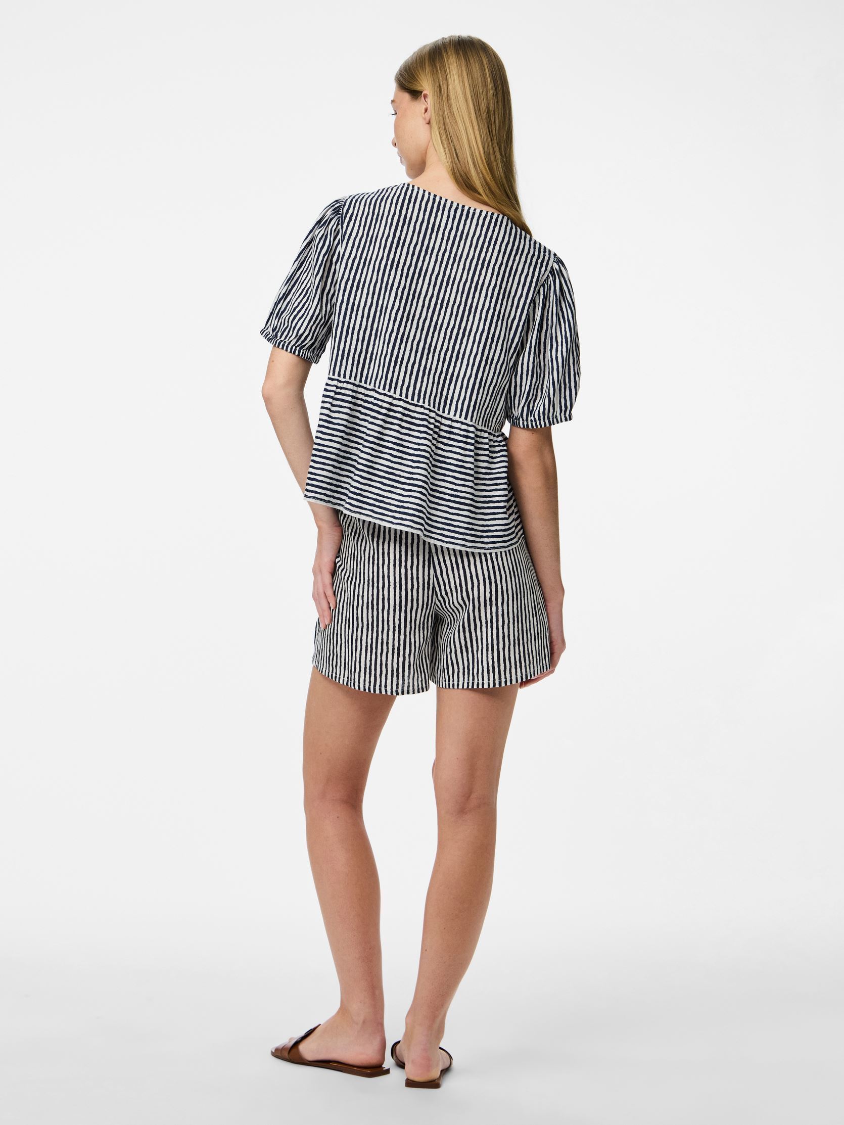 Kurzarm-Blusen PCTALVINA SS TOP WVN BC damen weiß Pieces Kurzarm-Blusen PCTALVINA SS TOP WVN BC damen weiß Cloud Dancer