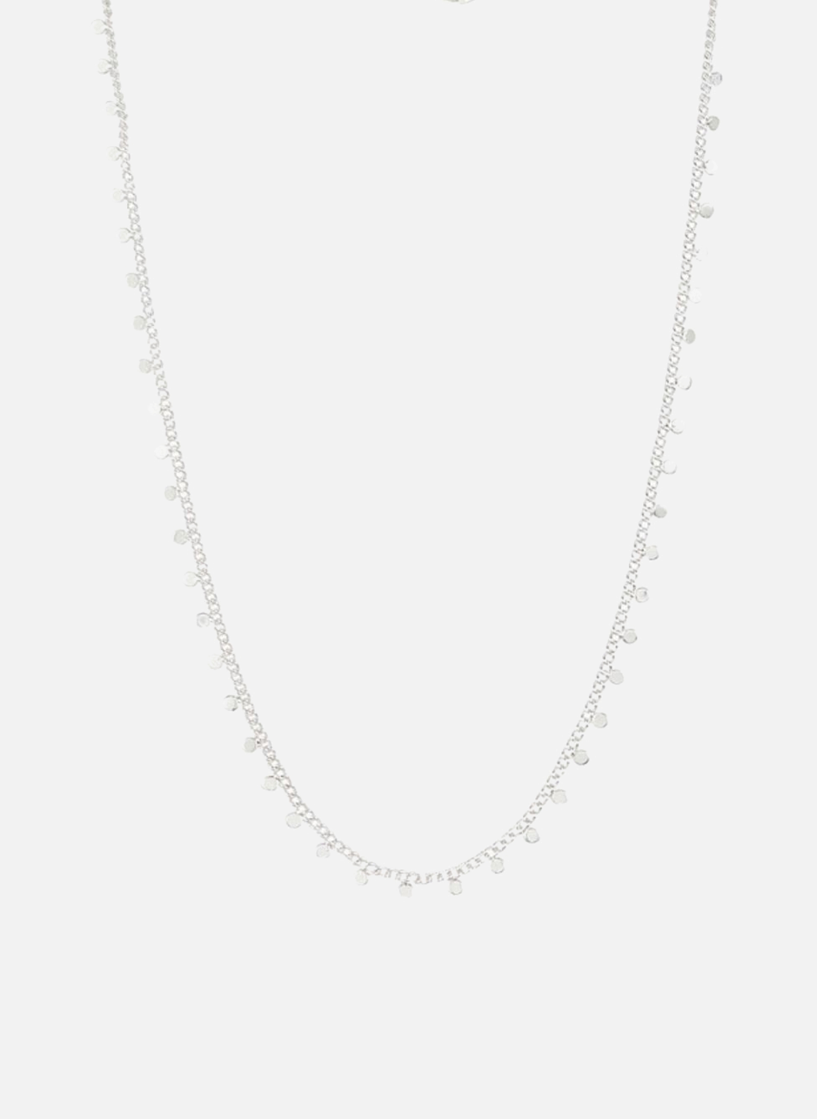 Collier Cravate Vintage - Cordelette Noire Avec Pampilles Or Et Argenté - Bijou Fantaisie Occasion