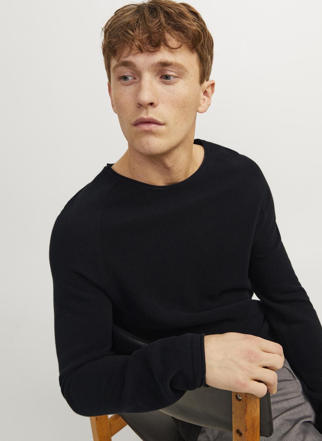 Pulls JJEHILL KNIT CREW NECK NOOS homme noir Jack & Jones Pulls JJEHILL KNIT CREW NECK NOOS homme noir BLACK