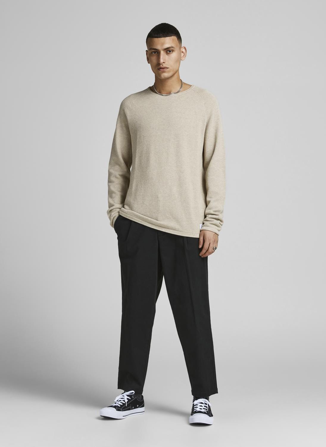 Maglioni JJEHILL KNIT CREW NECK NOOS uomo beige Jack & Jones Maglioni JJEHILL KNIT CREW NECK NOOS uomo beige OATMEAL