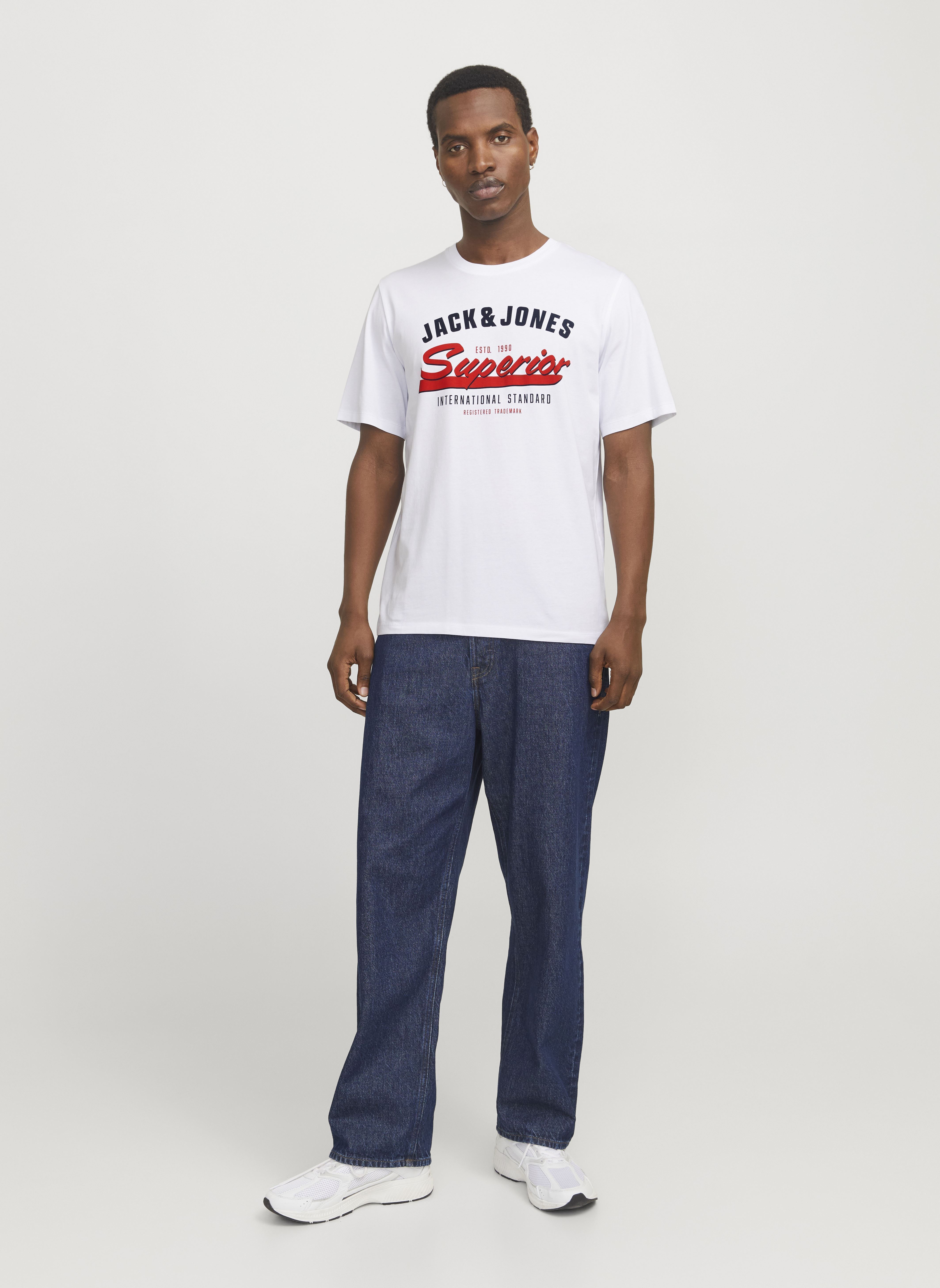 Kurzarm-T-Shirts JJELOGO TEE SS O-NECK 2 COL SS25 SN herren weiß Jack & Jones Kurzarm-T-Shirts JJELOGO TEE SS O-NECK 2 COL SS25 SN herren weiß WHITE