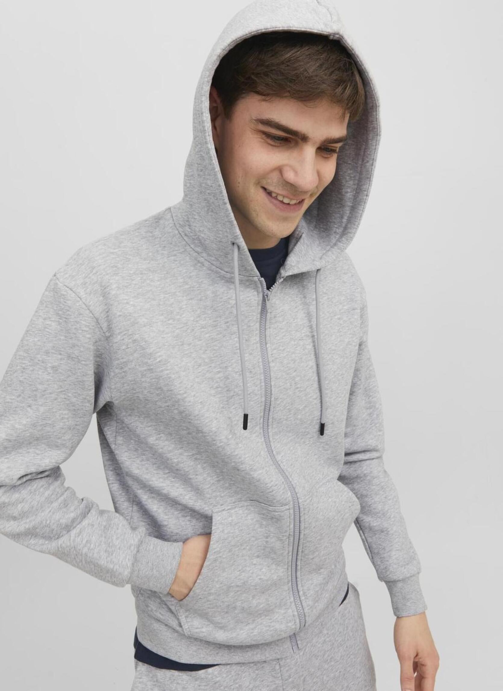 Sweats zippés JJEBRADLEY SWEAT ZIP HOOD NOOS homme gris Jack & Jones Sweats zippés JJEBRADLEY SWEAT ZIP HOOD NOOS homme gris LIGHT GREY MELANGE