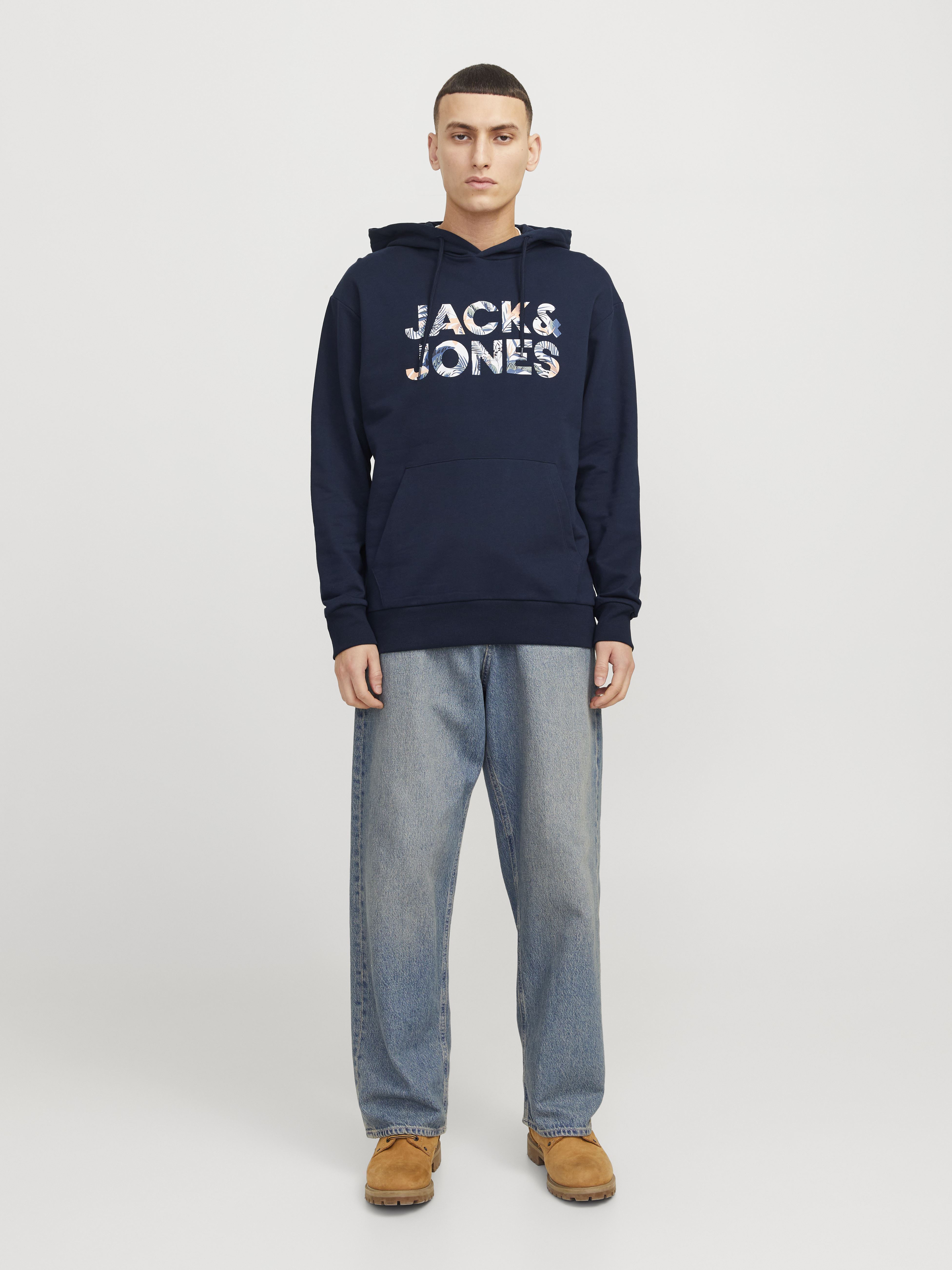 Kapuzenpullover JJEBRYAN CORP LOGO SWEAT HOOD NOOS herren blau Jack & Jones Kapuzenpullover JJEBRYAN CORP LOGO SWEAT HOOD NOOS herren blau SKY CAPTAIN