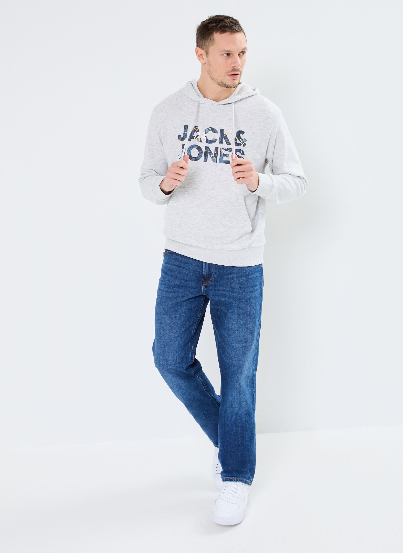 Kapuzenpullover JJEBRYAN CORP LOGO SWEAT HOOD NOOS herren weiß Jack & Jones Kapuzenpullover JJEBRYAN CORP LOGO SWEAT HOOD NOOS herren weiß WHITE MELANGE