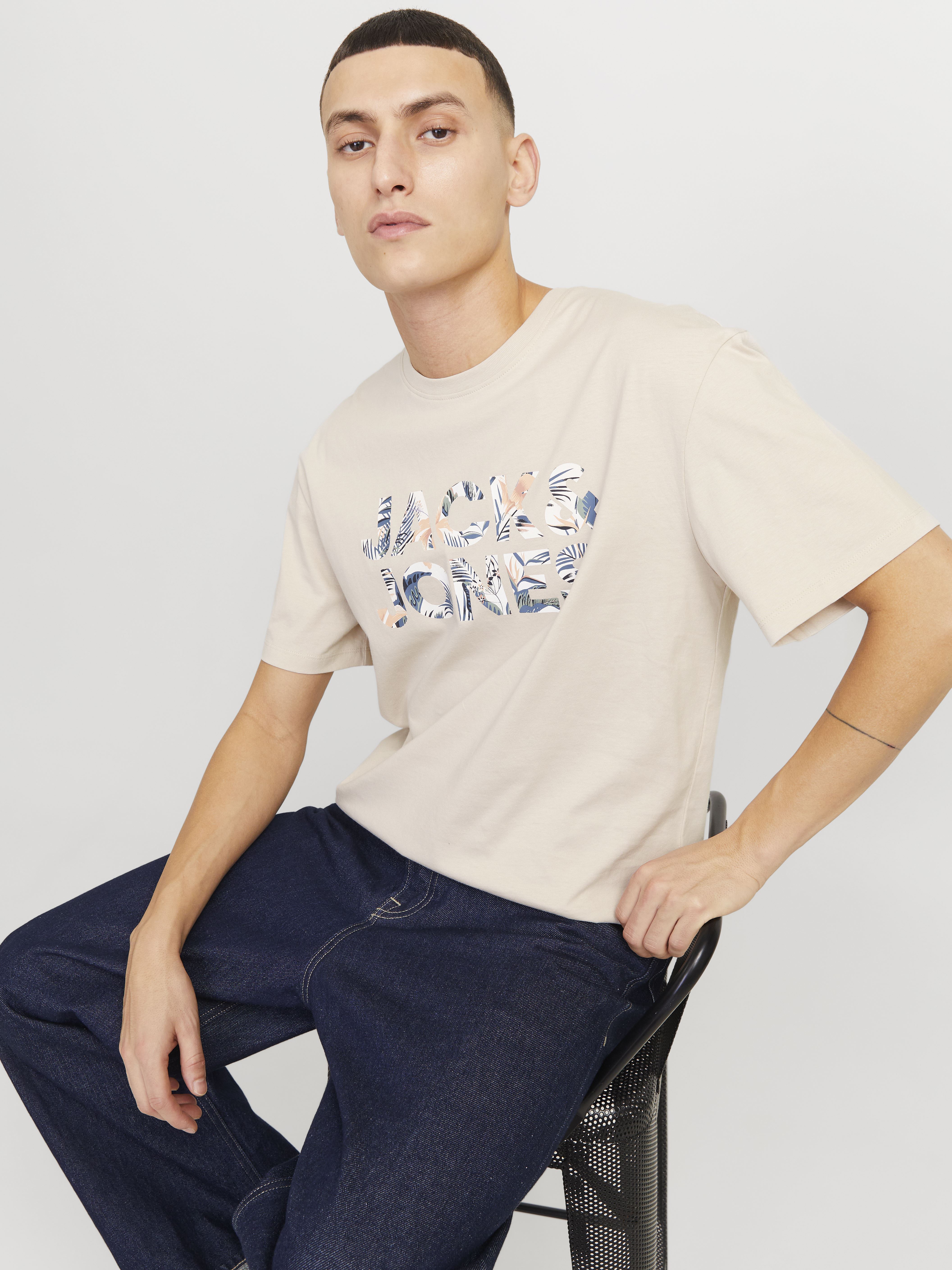 JACK & JONES Jjebryan Corp Logo Tee – T-shirt Uomo Con Logo, Girocollo, Cotone, Taglio Classico