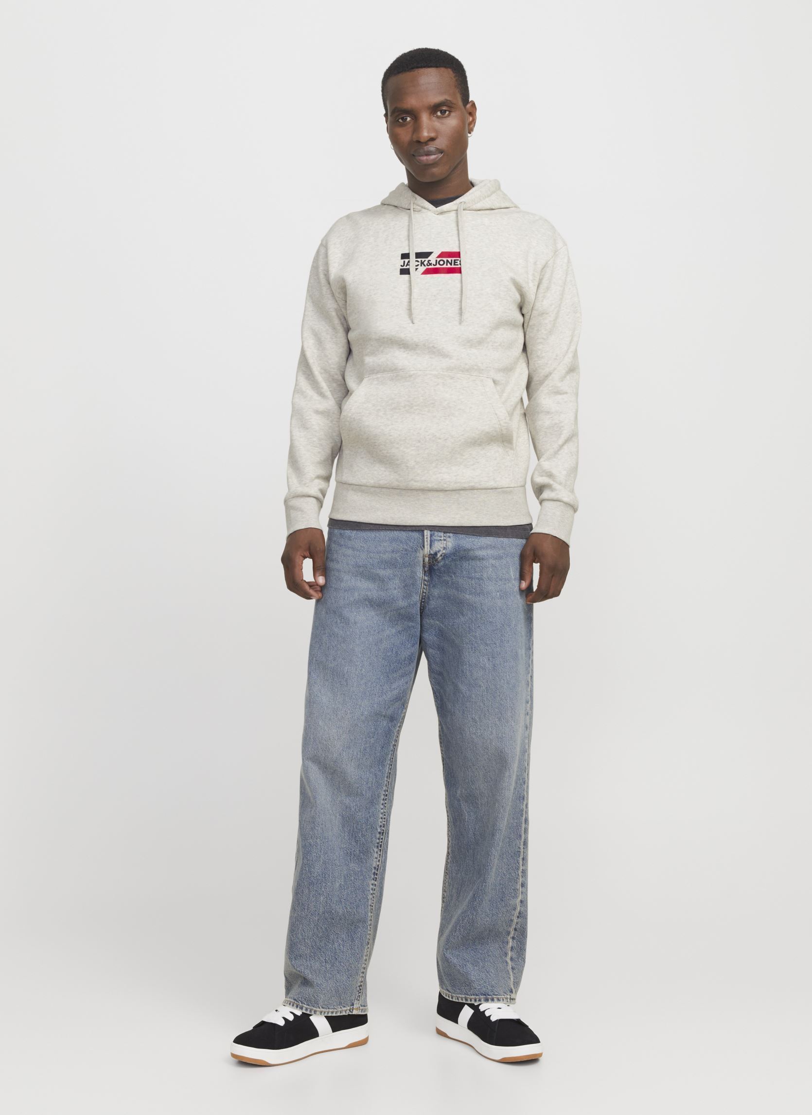 Sweats à capuche JJECORP GRAPHIC SWEAT HOOD NOOS homme blanc Jack & Jones Sweats à capuche JJECORP GRAPHIC SWEAT HOOD NOOS homme blanc WHITE MELANGE