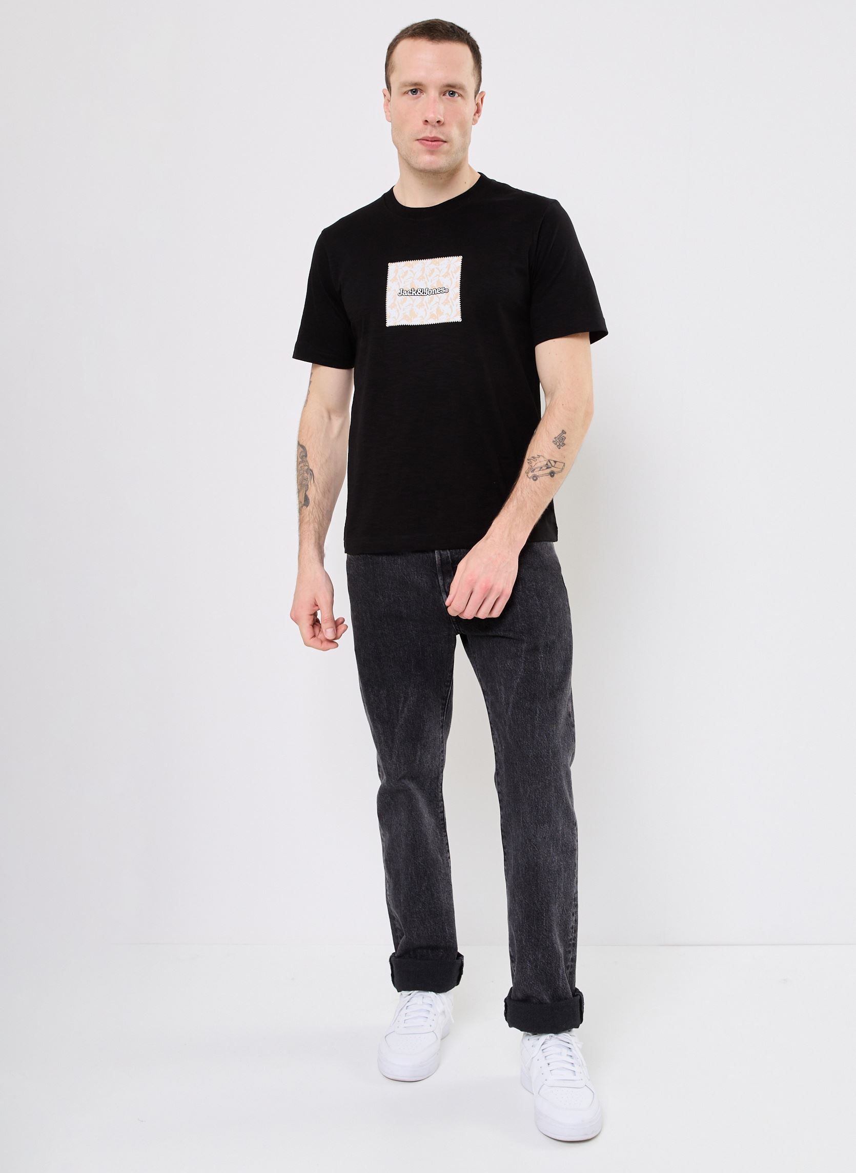 Tee-shirts manches courtes JORSPLIT AOP BRANDING TEE SS CREW NECK homme noir Jack & Jones Tee-shirts manches courtes JORSPLIT AOP BRANDING TEE SS CREW NECK homme noir BLACK