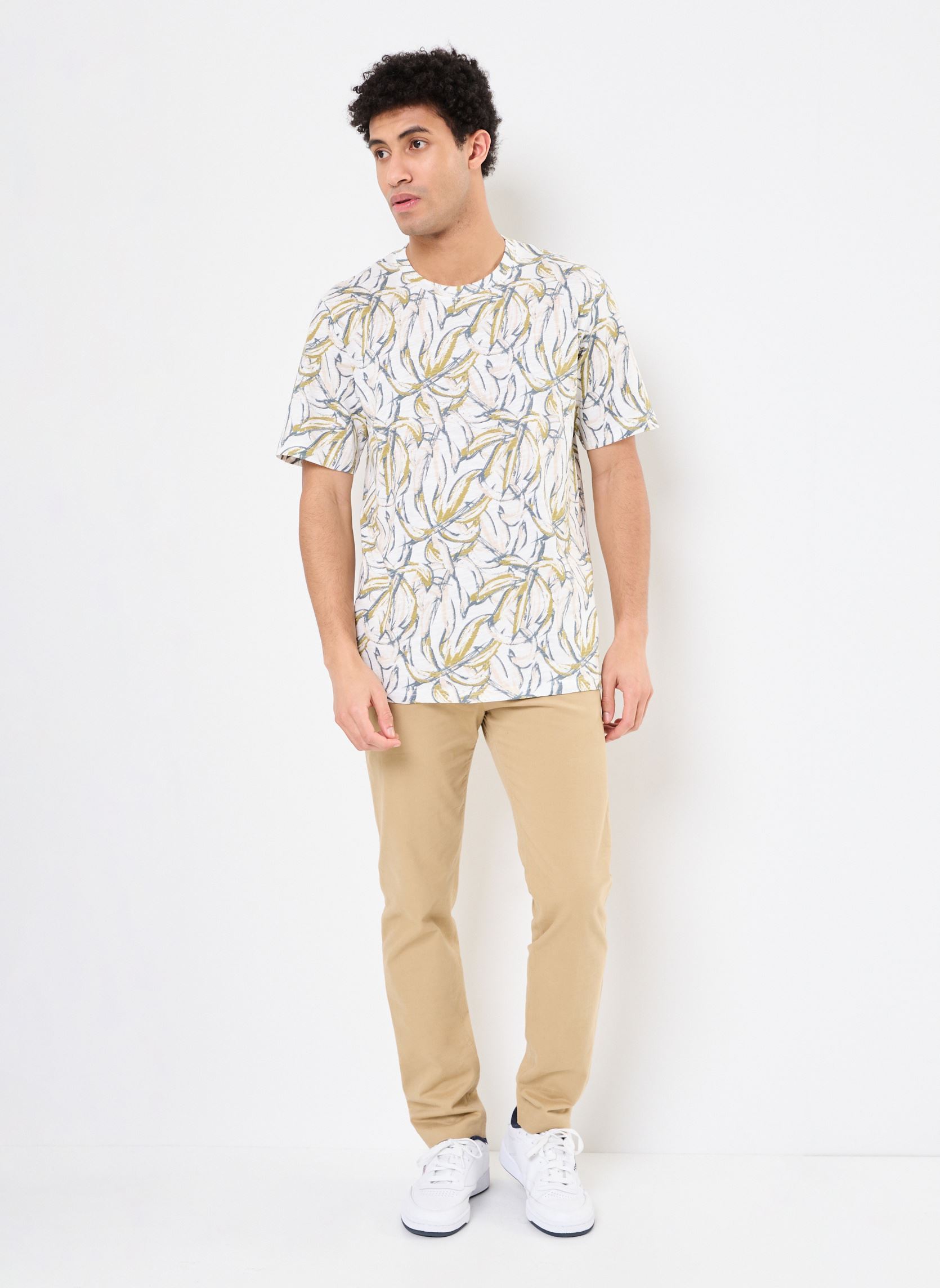 Tee-shirts manches courtes JORSPLIT AOP TEE SS CREW NECK LN homme blanc Jack & Jones Tee-shirts manches courtes JORSPLIT AOP TEE SS CREW NECK LN homme blanc CLOUD DANCER