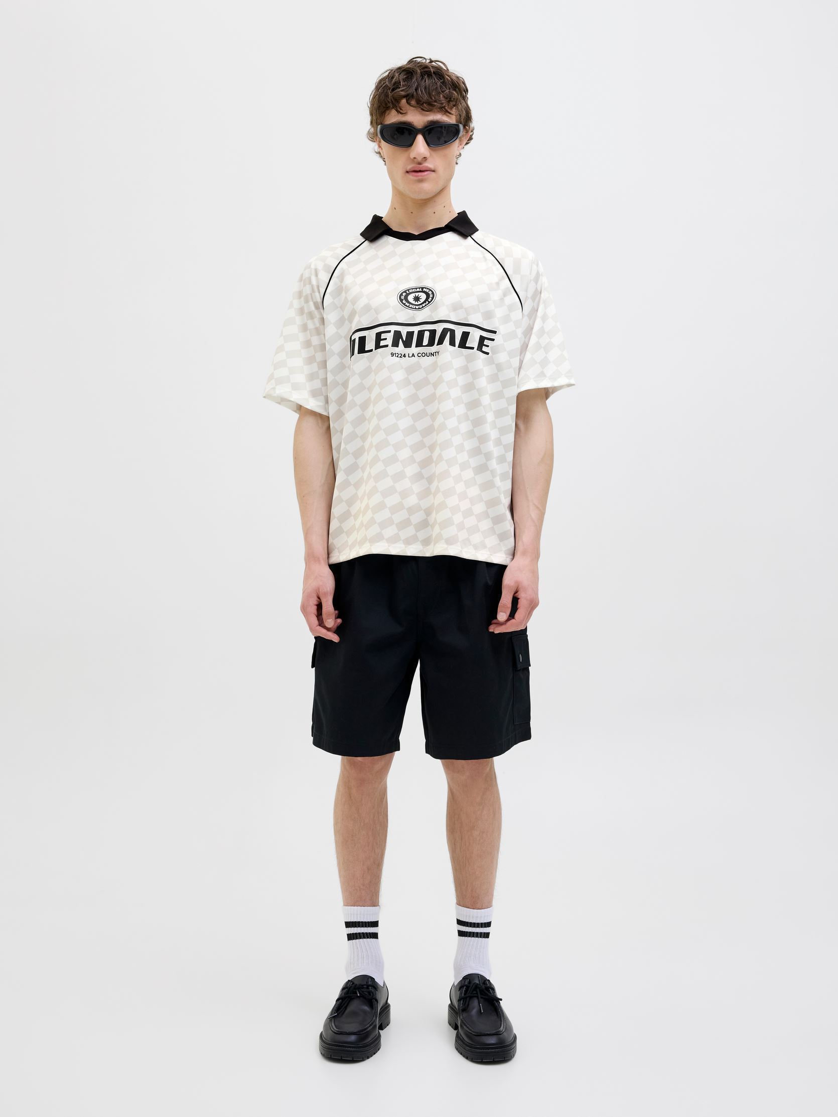 Kurzarm-T-Shirts JCORETREAT AOP MESH OPEN COLLAR POLO LN herren weiß Jack & Jones Kurzarm-T-Shirts JCORETREAT AOP MESH OPEN COLLAR POLO LN herren weiß CLOUD DANCER