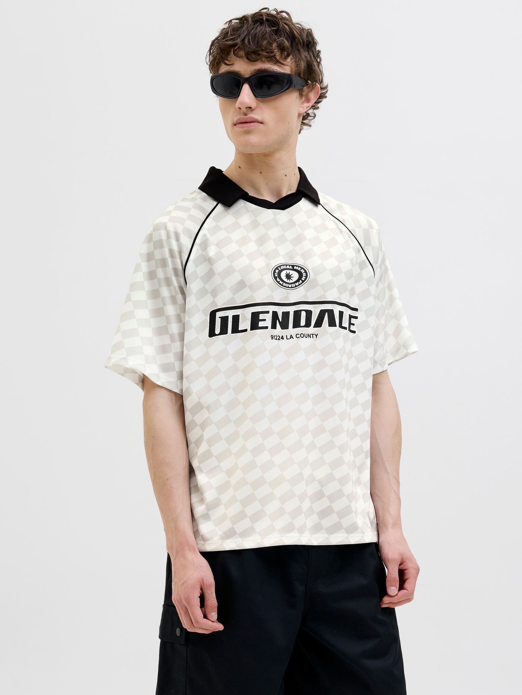 Vêtements Jack & Jones JCORETREAT AOP MESH OPEN COLLAR POLO LN pour Accessoires - vue 2