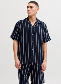 Hemden JORCOBA STRIPE RESORT SHIRT SS SN heren blauw Jack & Jones Hemden JORCOBA STRIPE RESORT SHIRT SS SN heren blauw SKY CAPTAIN