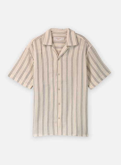 Jack & Jones Chemises JORCOBA STRIPE RESORT SHIRT SS SN homme blanc