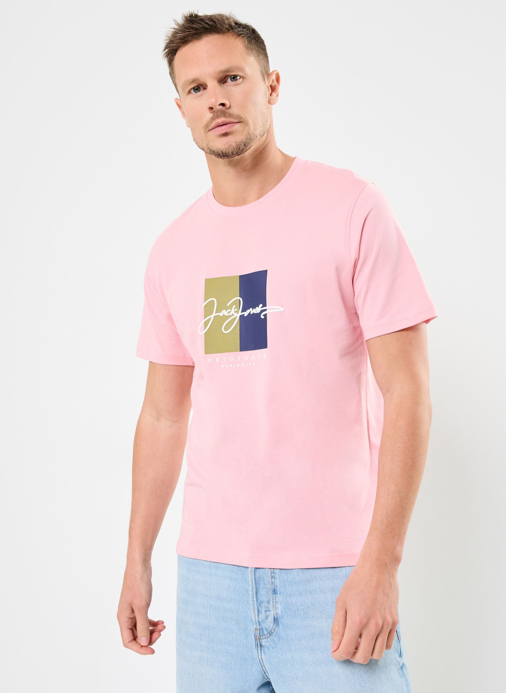 Vêtements Jack & Jones JORFREDERIKSBERG BOX SCRIPT TEE SS CN LN pour Accessoires