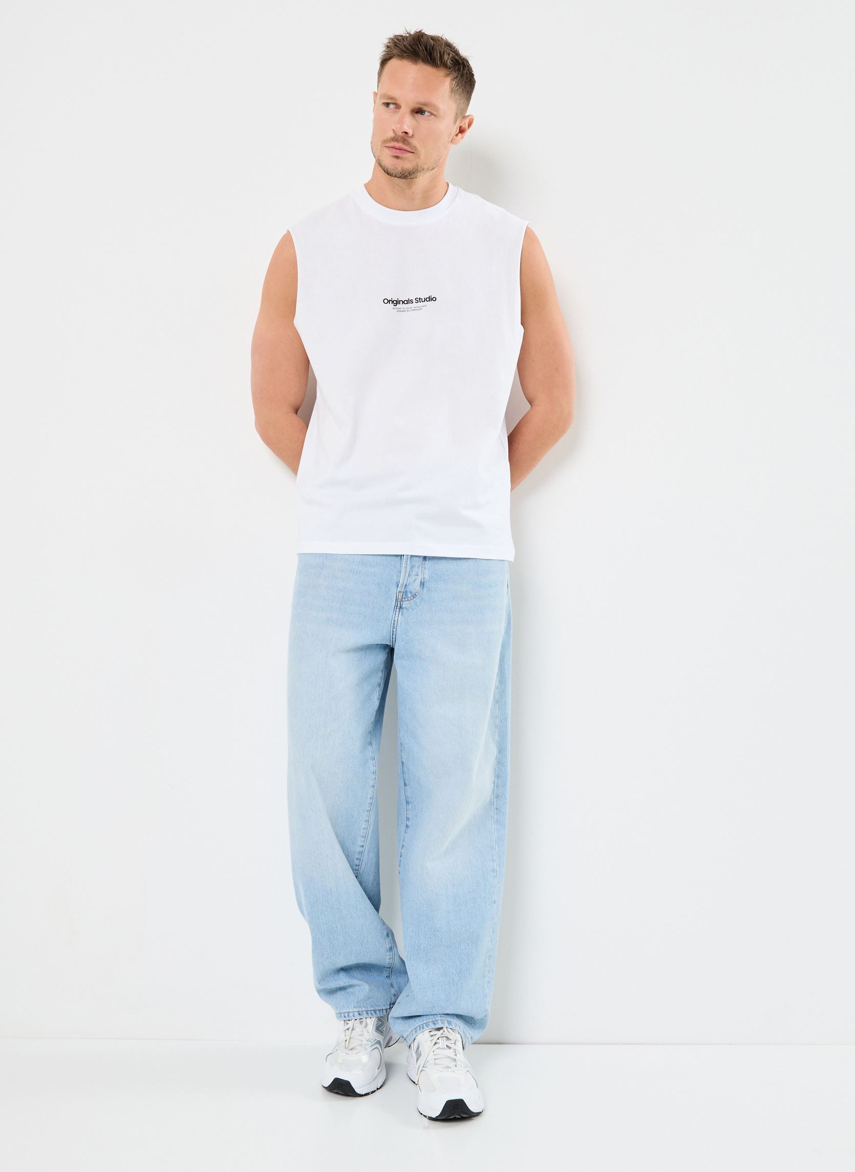 Kurzarm-T-Shirts JORVESTERBRO SLEEVELESS TEE SN herren weiß Jack & Jones Kurzarm-T-Shirts JORVESTERBRO SLEEVELESS TEE SN herren weiß BRIGHT WHITE