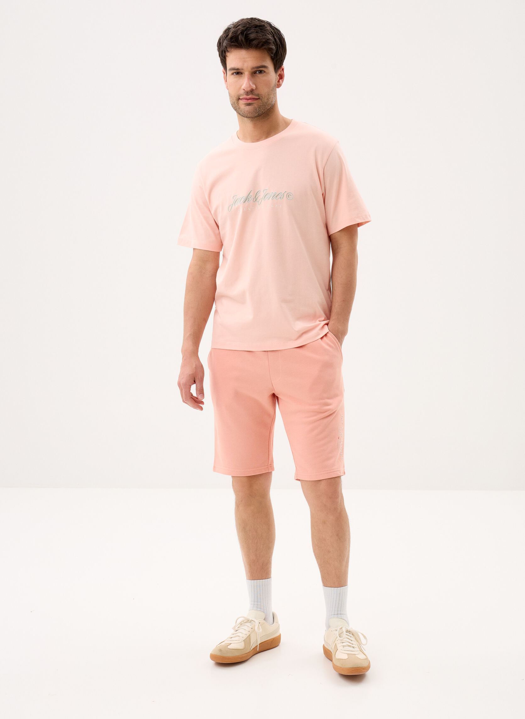 Shorts JPSTARCHIE SWEATSHORTS FRANCE MID homme rose Jack & Jones Shorts JPSTARCHIE SWEATSHORTS FRANCE MID homme rose CORAL PINK
