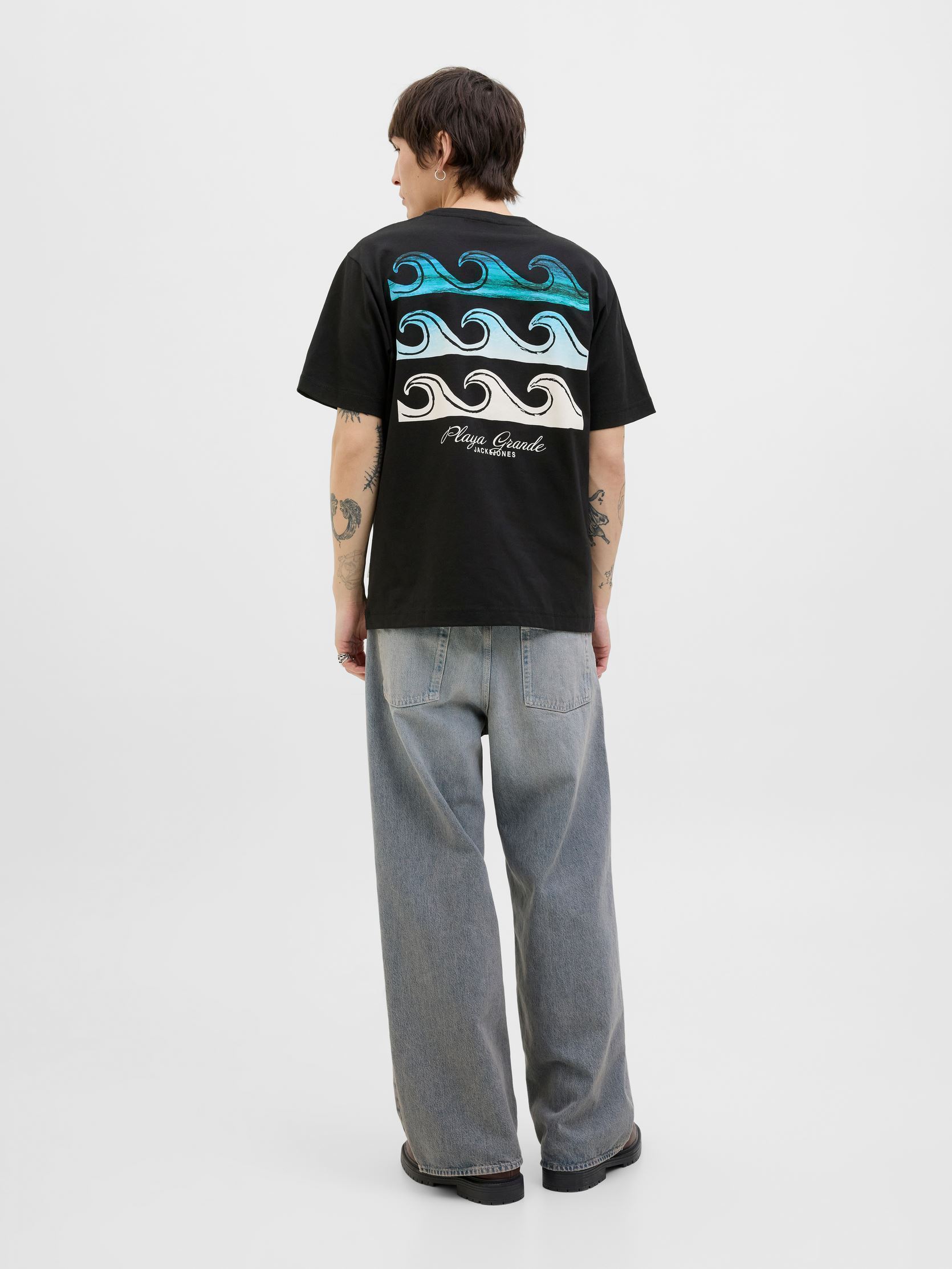 Kurzarm-T-Shirts JORCANGGU SUMMER PICTURE TEE SS CN herren schwarz Jack & Jones Kurzarm-T-Shirts JORCANGGU SUMMER PICTURE TEE SS CN herren schwarz BLACK