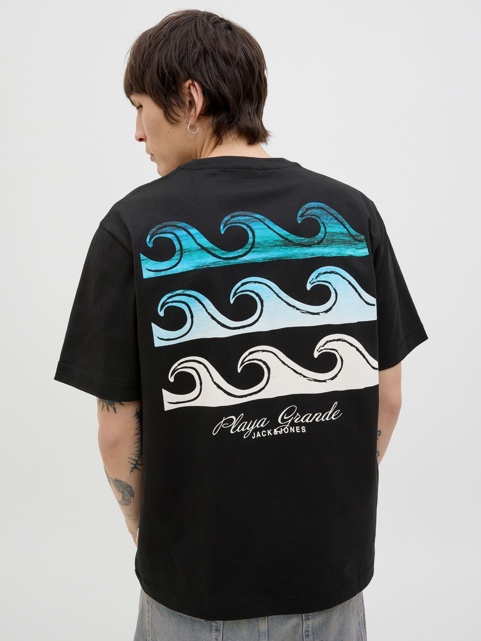 Kurzarm-T-Shirts JORCANGGU SUMMER PICTURE TEE SS CN herren schwarz Jack & Jones Kurzarm-T-Shirts JORCANGGU SUMMER PICTURE TEE SS CN herren schwarz BLACK