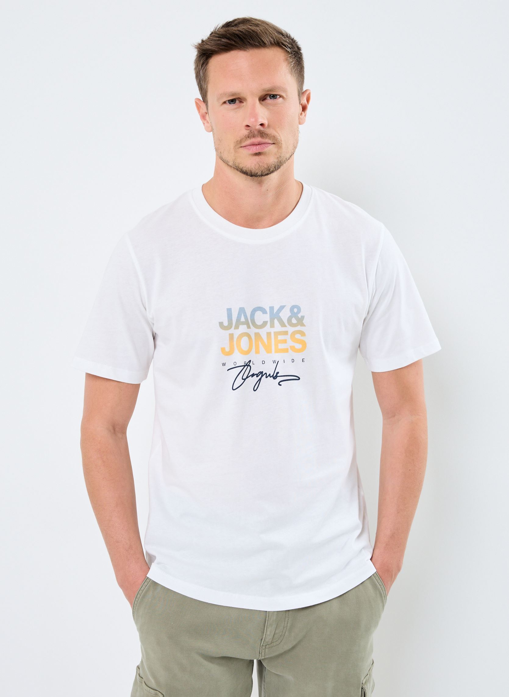 Vêtements Jack & Jones JORCANGGU TEE SS CREW NECK FST LN pour Accessoires