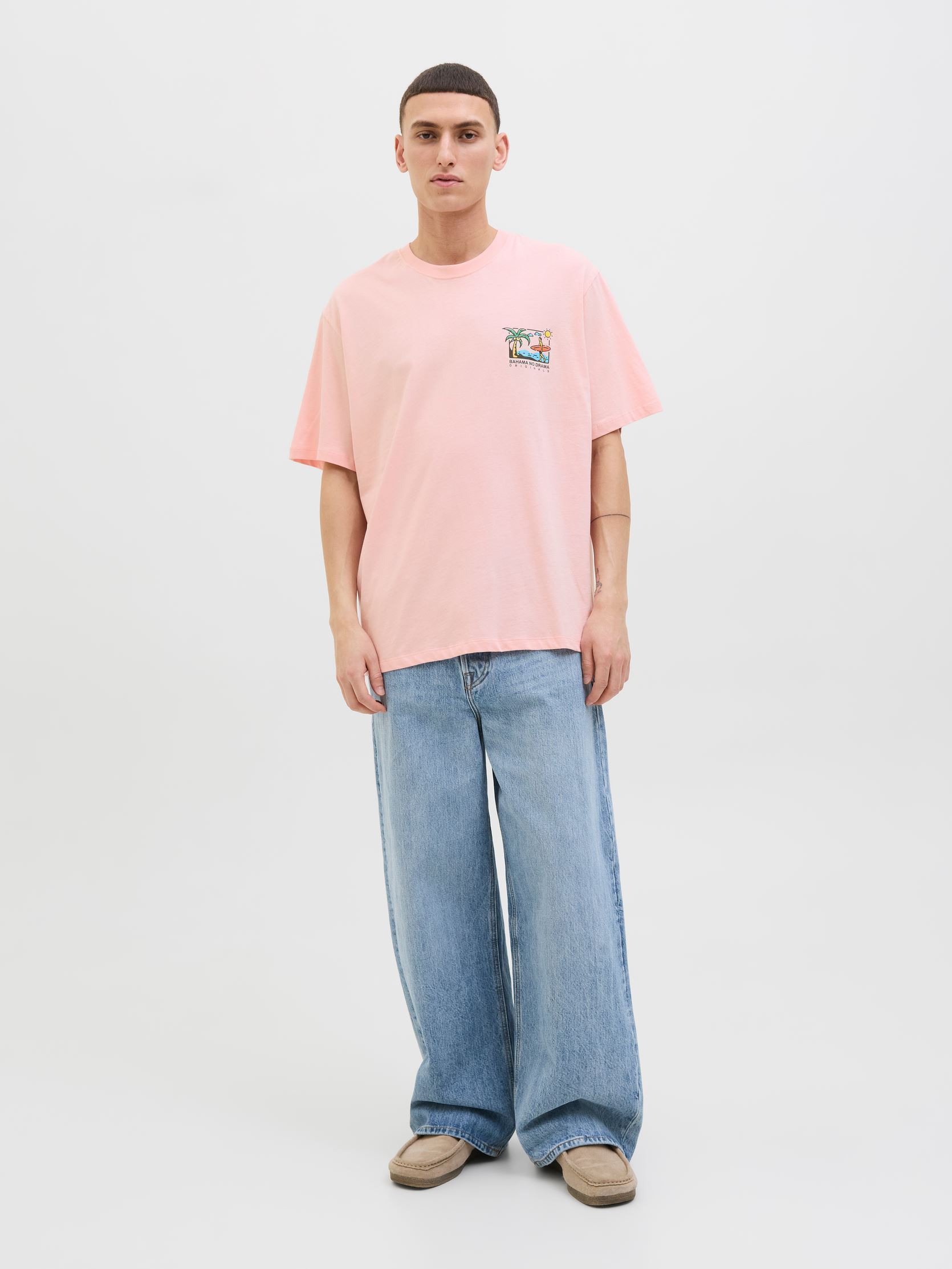 Kurzarm-T-Shirts JORWOWIE TEE SS CREW NECK TG herren rosa Jack & Jones Kurzarm-T-Shirts JORWOWIE TEE SS CREW NECK TG herren rosa TICKLED PINK