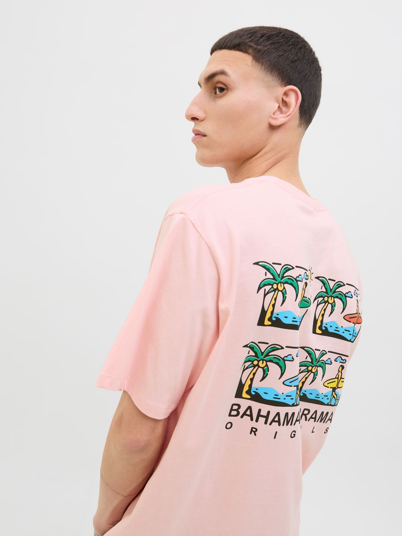Kurzarm-T-Shirts JORWOWIE TEE SS CREW NECK TG herren rosa Jack & Jones Kurzarm-T-Shirts JORWOWIE TEE SS CREW NECK TG herren rosa TICKLED PINK