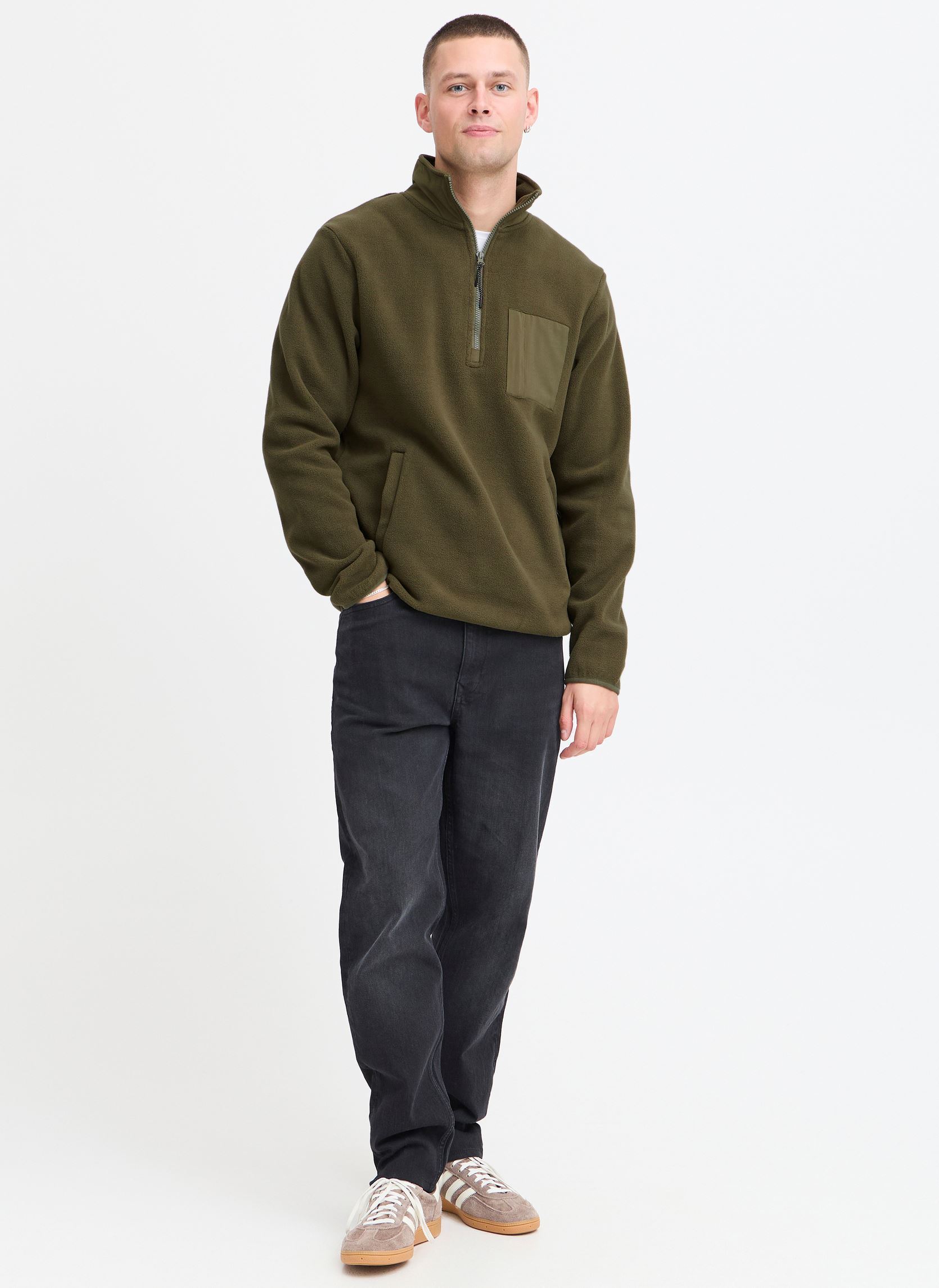 Fleece-Pullover BHBROOKS Sweatshirt halfzipp 1 herren grün Blend Fleece-Pullover BHBROOKS Sweatshirt halfzipp 1 herren grün OLIVE NIGHT