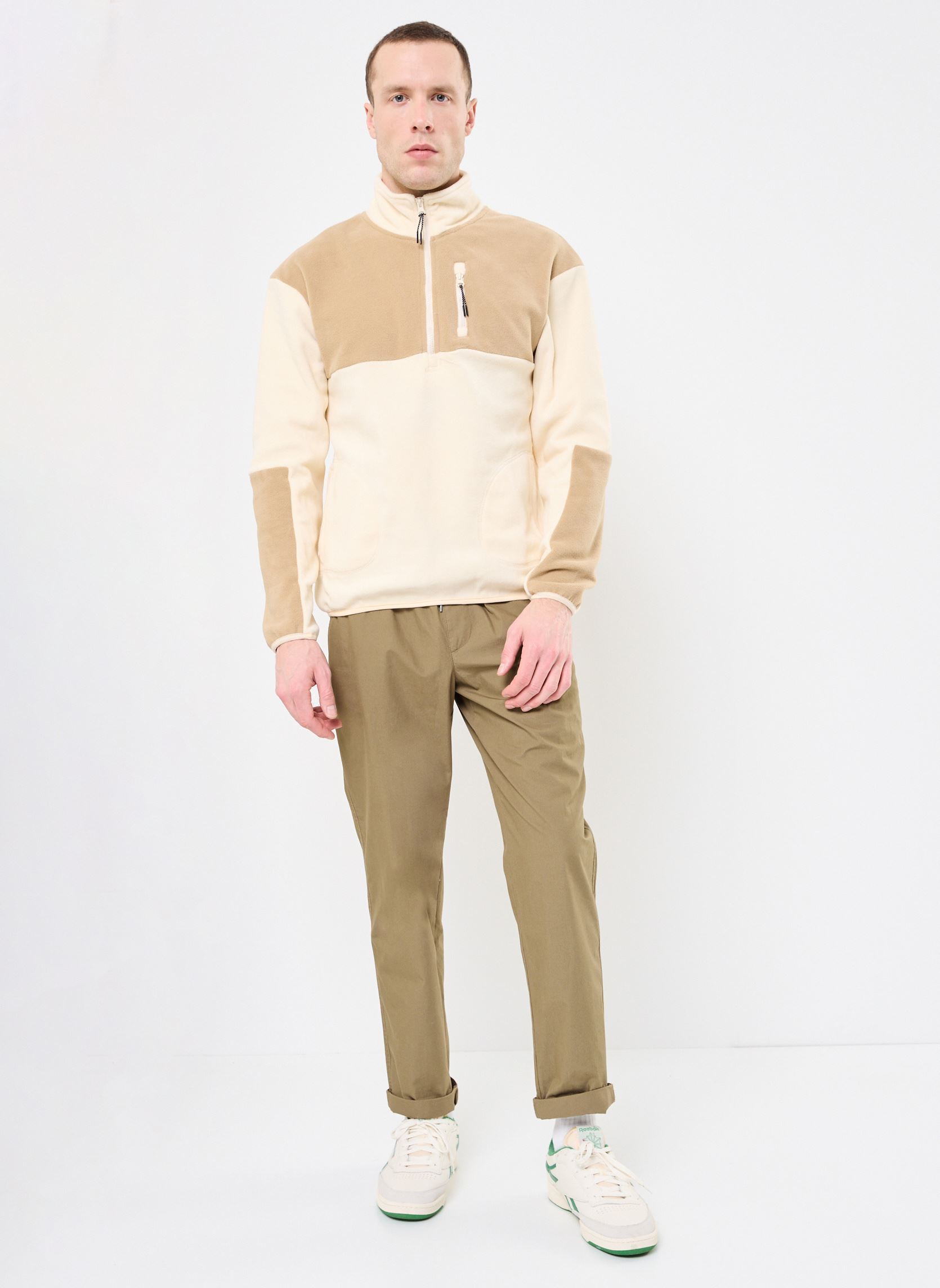 Fleece-Pullover BHBROOKS Sweatshirt halfzipp herren beige Blend Fleece-Pullover BHBROOKS Sweatshirt halfzipp herren beige BLEACHED SAND