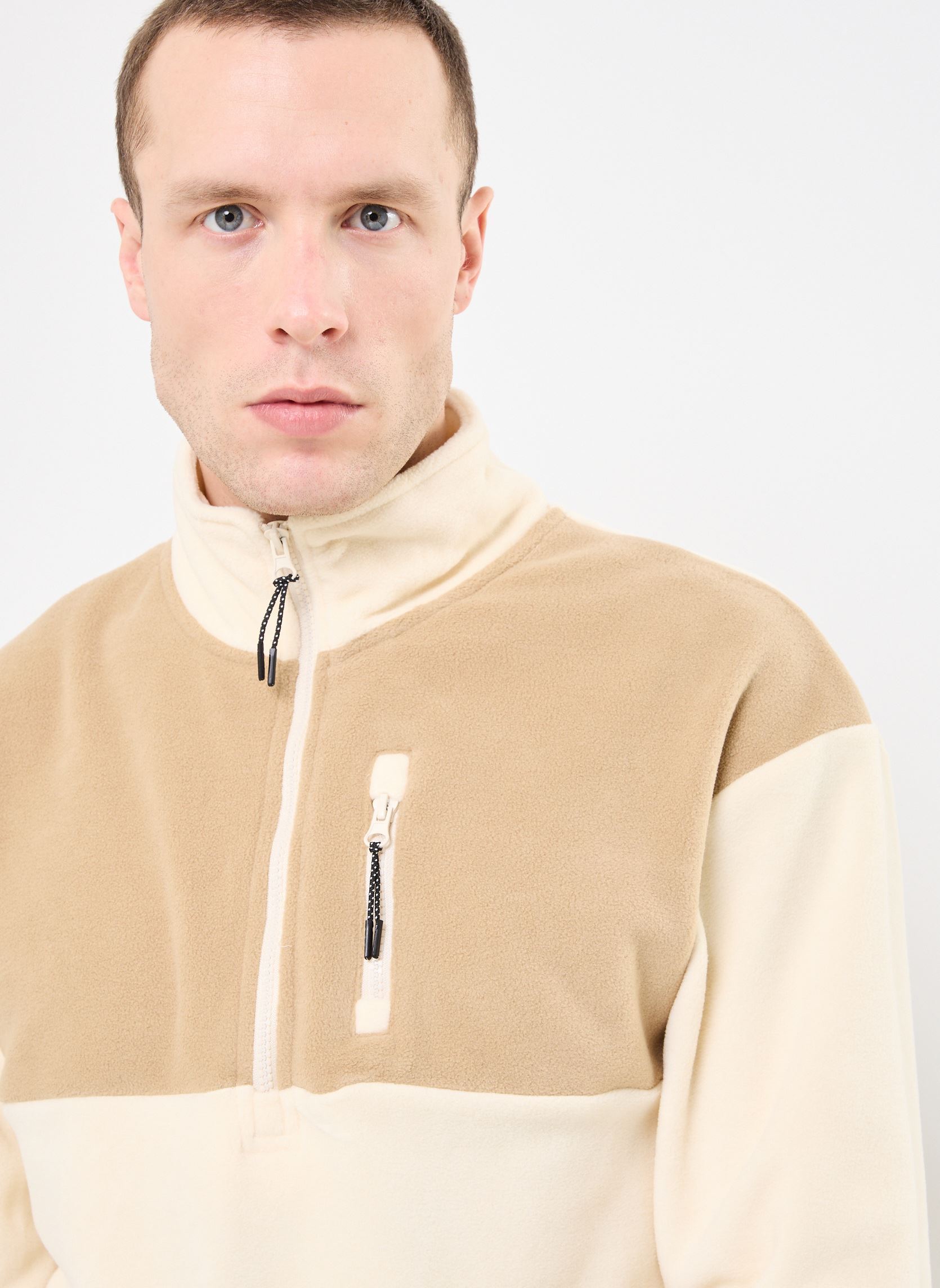 Fleece-Pullover BHBROOKS Sweatshirt halfzipp herren beige Blend Fleece-Pullover BHBROOKS Sweatshirt halfzipp herren beige BLEACHED SAND