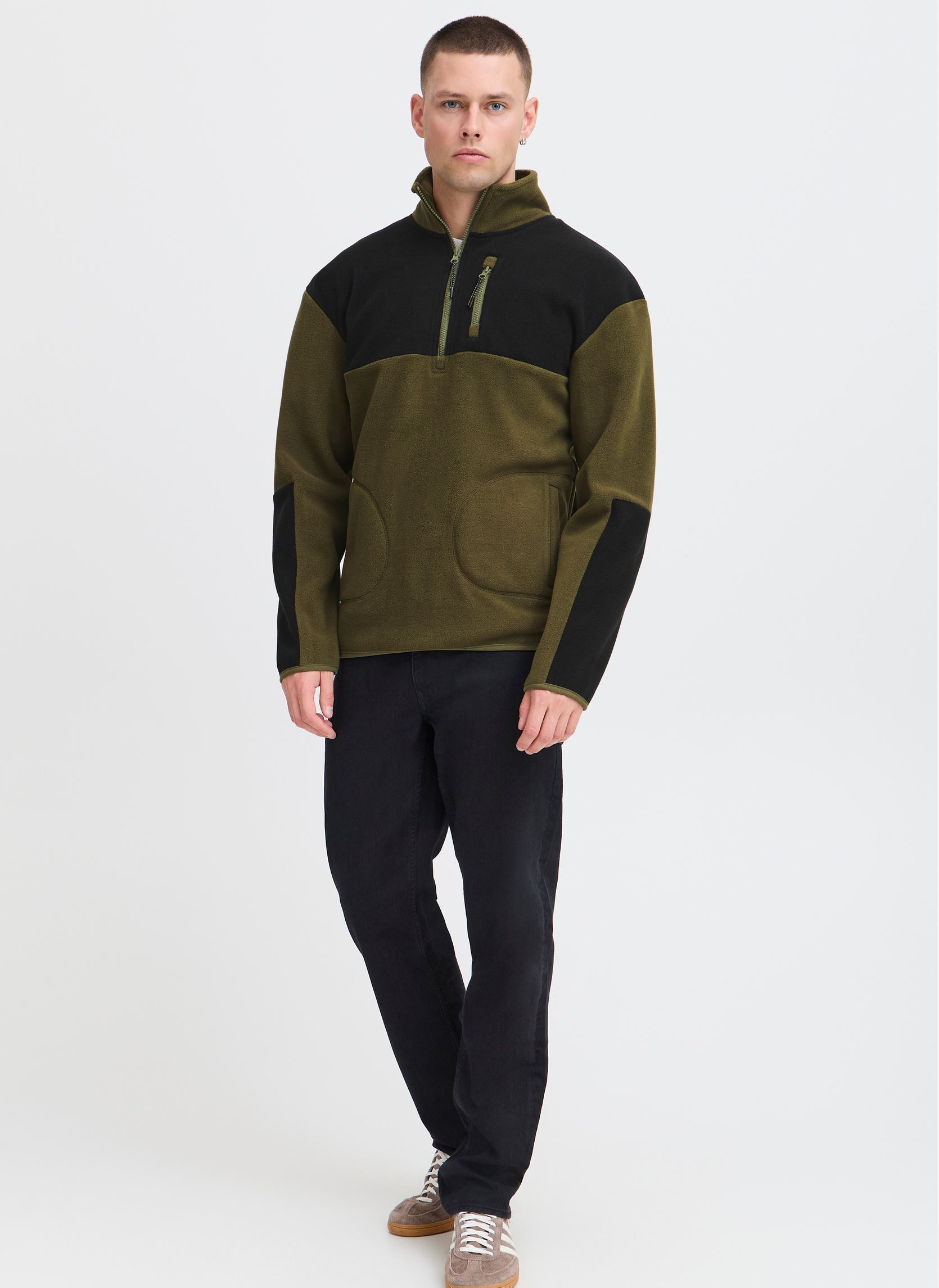 Fleece-Pullover BHBROOKS Sweatshirt halfzipp herren grün Blend Fleece-Pullover BHBROOKS Sweatshirt halfzipp herren grün OLIVE NIGHT