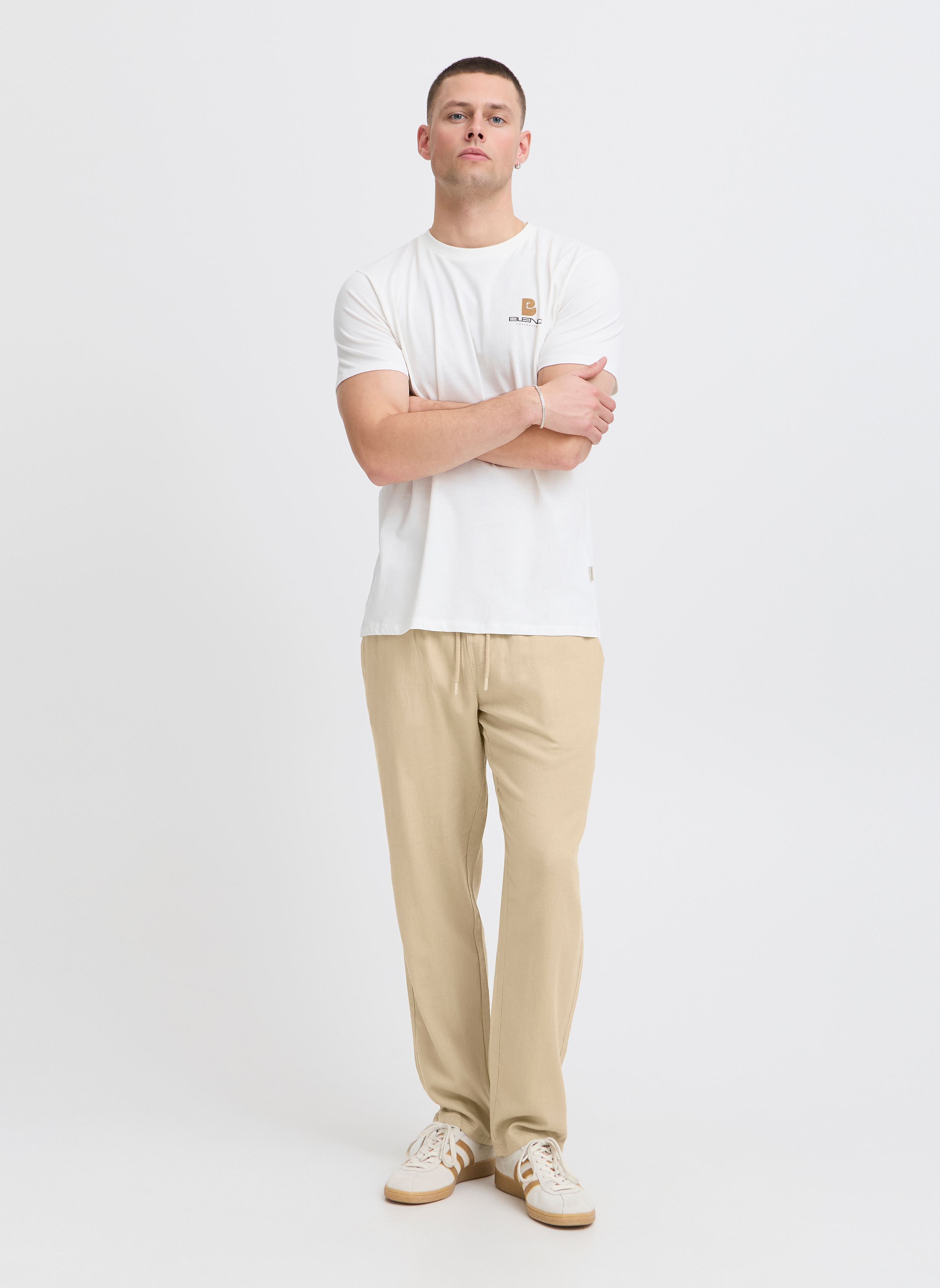 Straight Leg Hosen BHBILLY Pants string herren beige Blend Straight Leg Hosen BHBILLY Pants string herren beige CORNSTALK