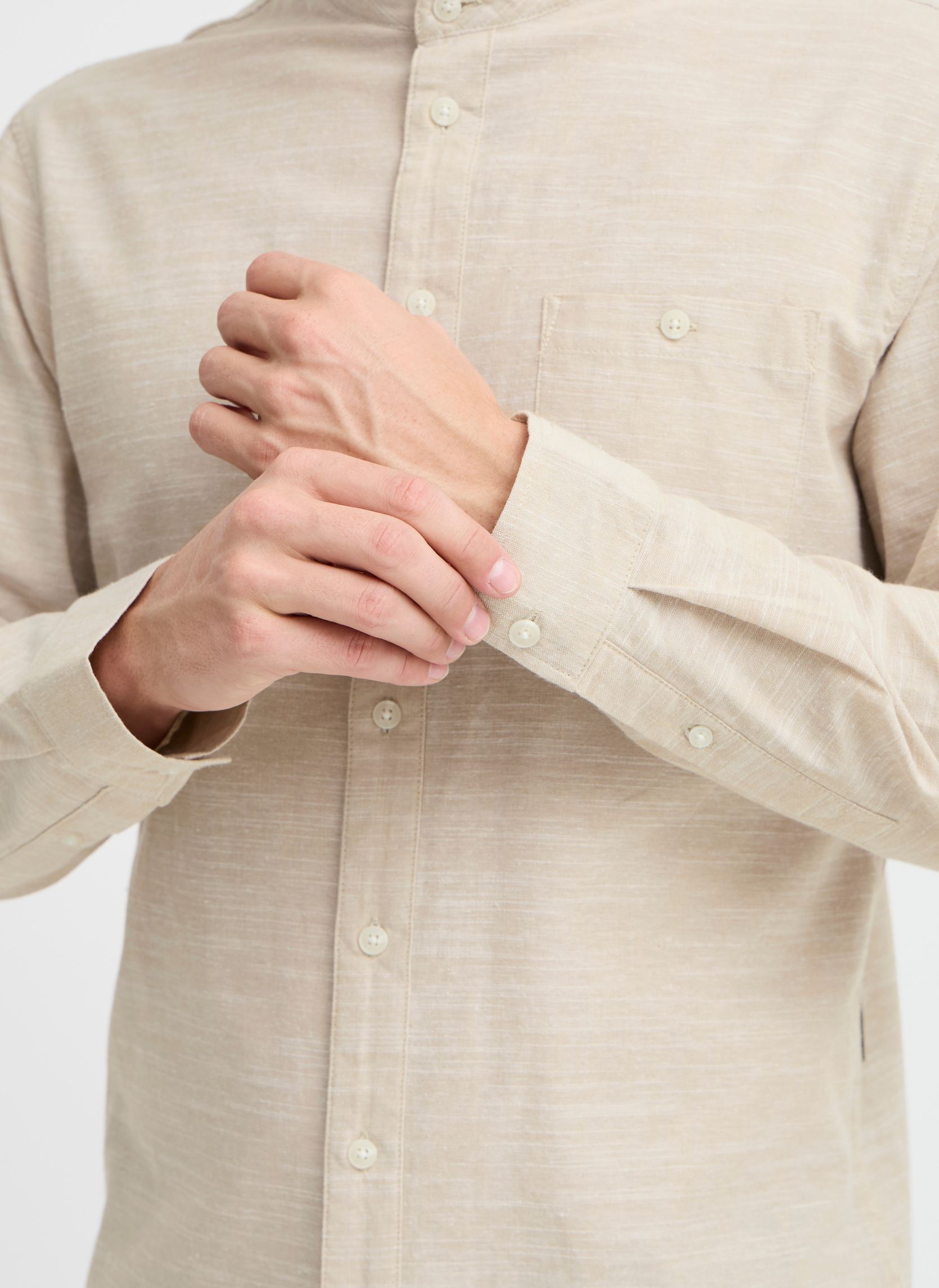 Chemises BHALEX Shirt homme beige Blend Chemises BHALEX Shirt homme beige CORNSTALK
